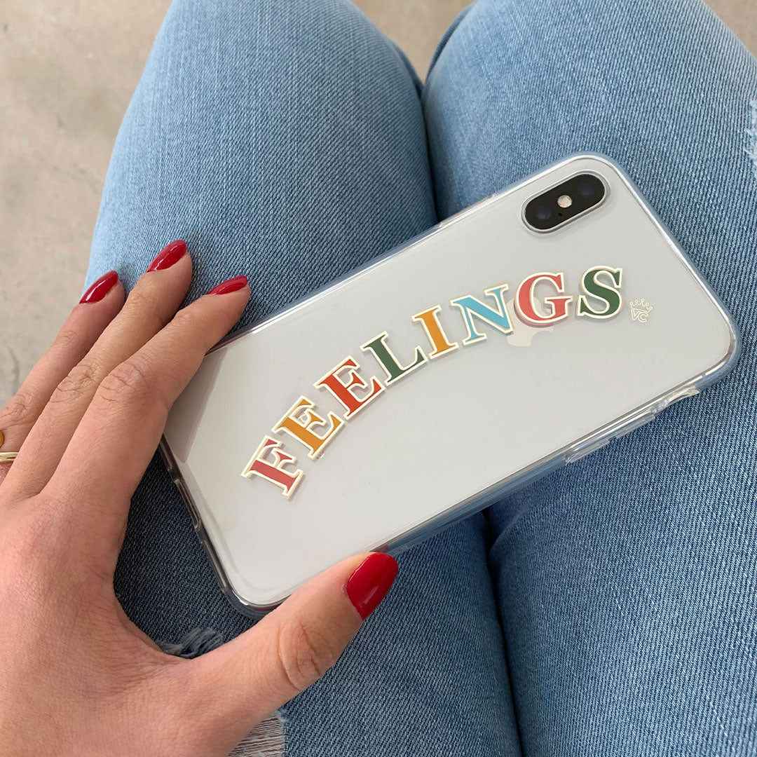 Feelings Clear iPhone Case - Ultra Slim Protective Cover for iPhone [Model] - Shatterproof & Scratch-Resistant - Perfect for Everyday Use, Travel, and Work