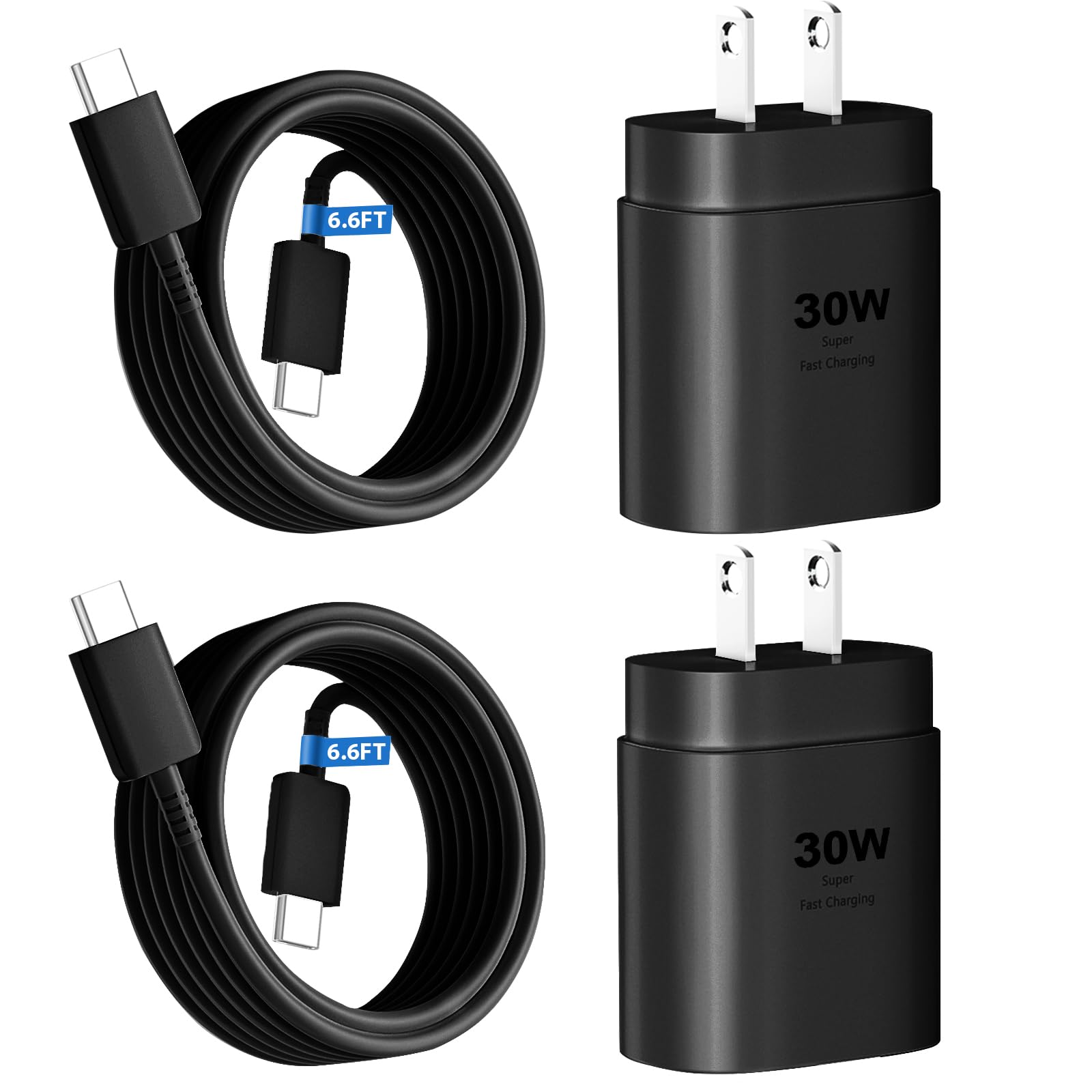 30W USB C Fast Charger Block & 6.6Ft Cable for iPhone 15 Series, Samsung Galaxy S23/S22/S21/S20 & Note 20 - Quick Charging Power Adapter for Home, Office & Travel
