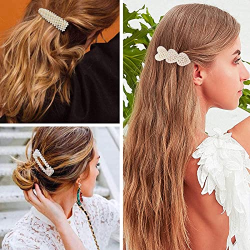 12 Pcs Pearl Hair Clips for Women - Elegant Hair Accessories for Party & Wedding