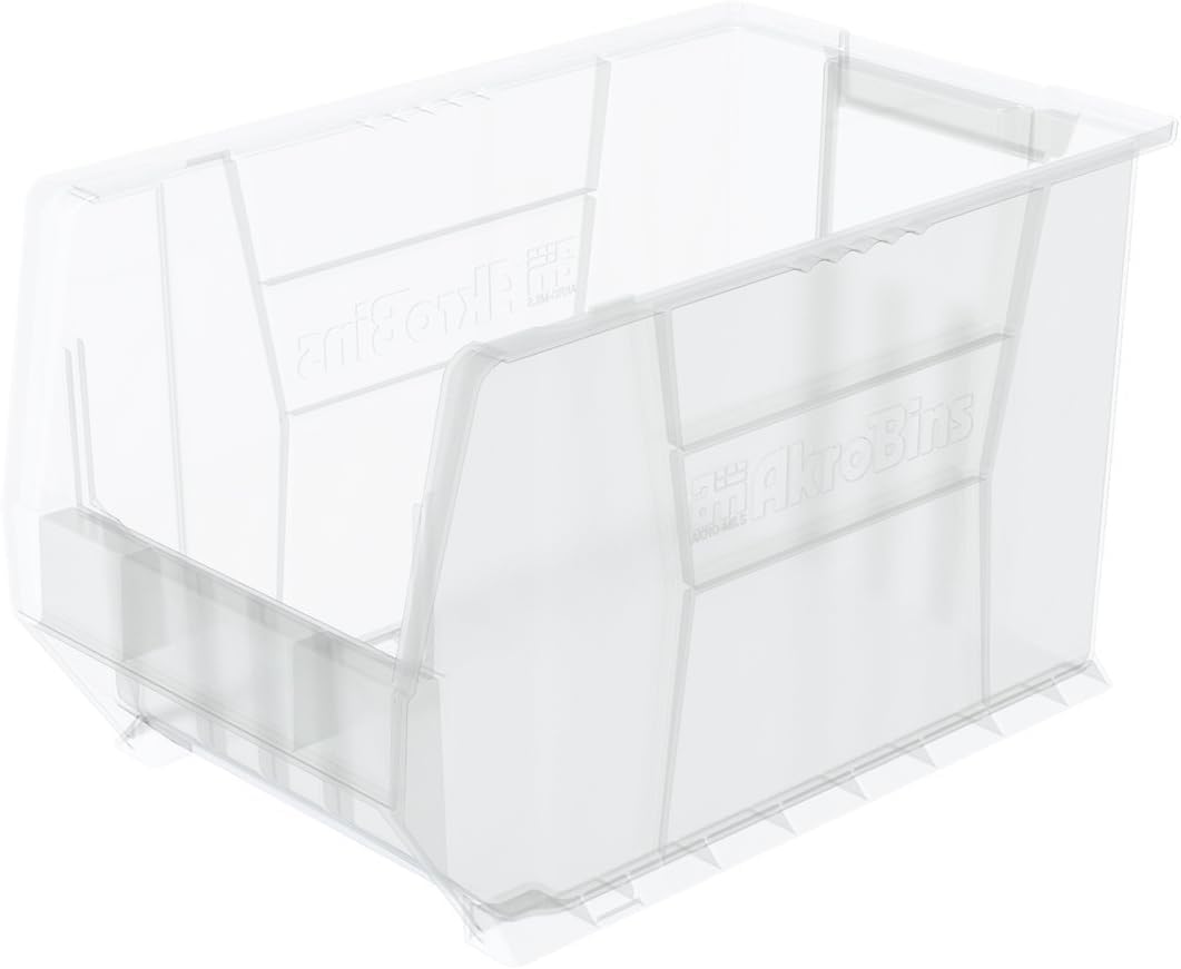 Akro-Mils 30282 Large Stackable Plastic Storage Bins - 2-Pack Clear Super-Size AkroBins (20