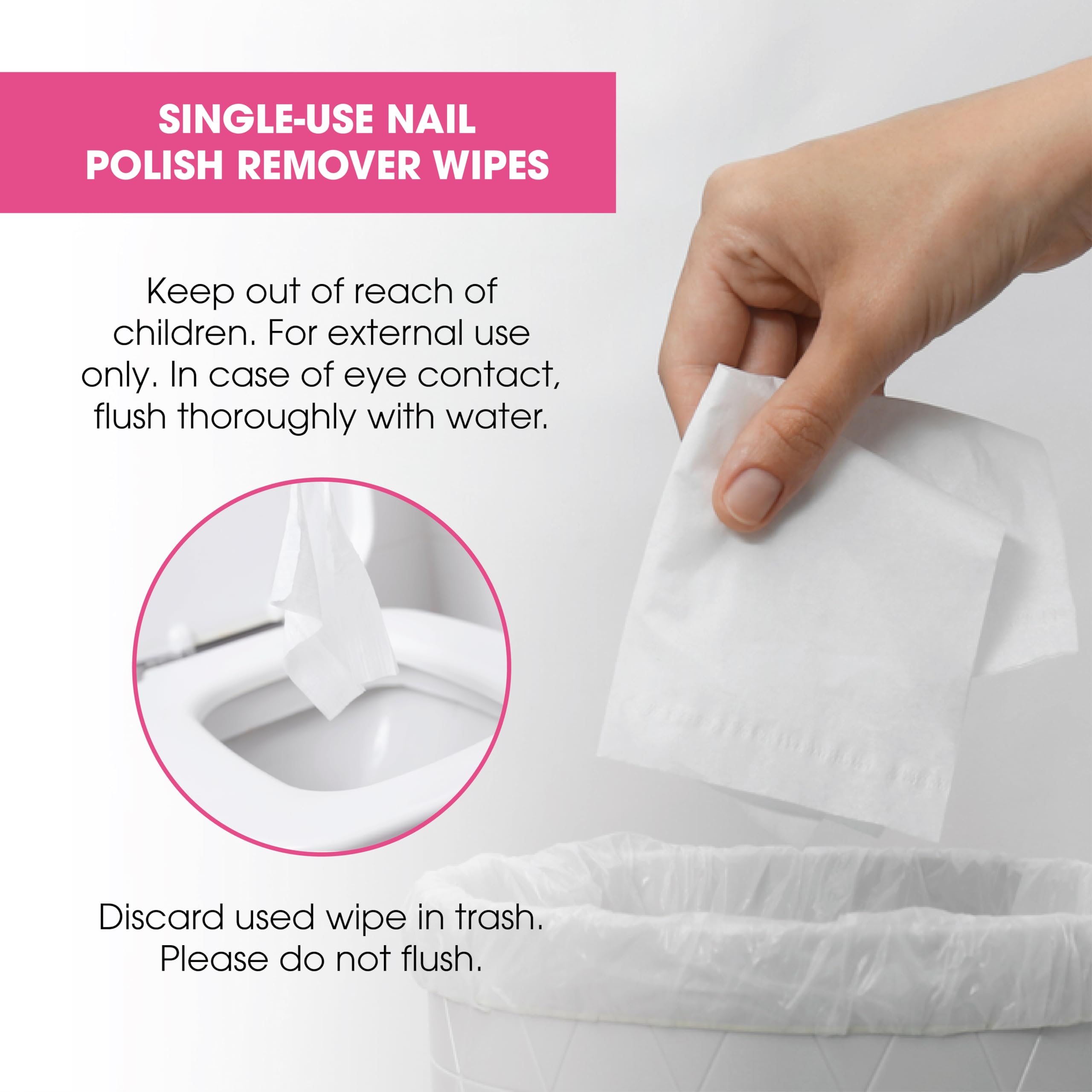 Diamond Wipes Acetone Nail Polish Remover Pads with Aloe Vera - 500 Count Individually Wrapped Wipes for Salon, Travel & At-Home Manicures