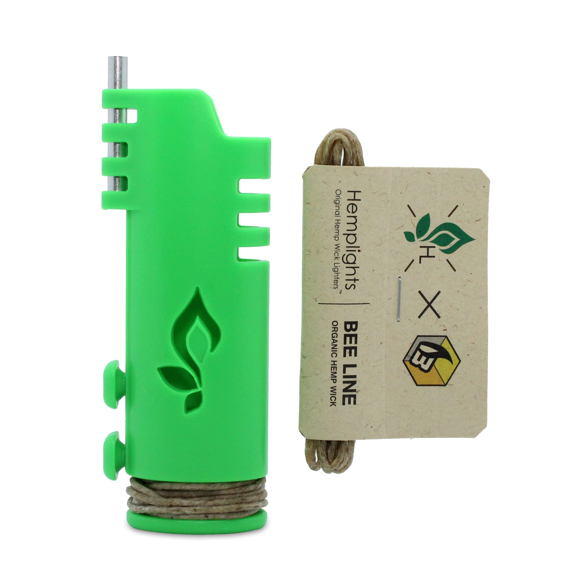 Organic Hemp Wick Lighter Wrapper - 5FT Beeline Hemp Wick for Slow Burning & Clean Flame | Perfect for Candles, Smoking, Camping & Outdoor Use (Lime Green)