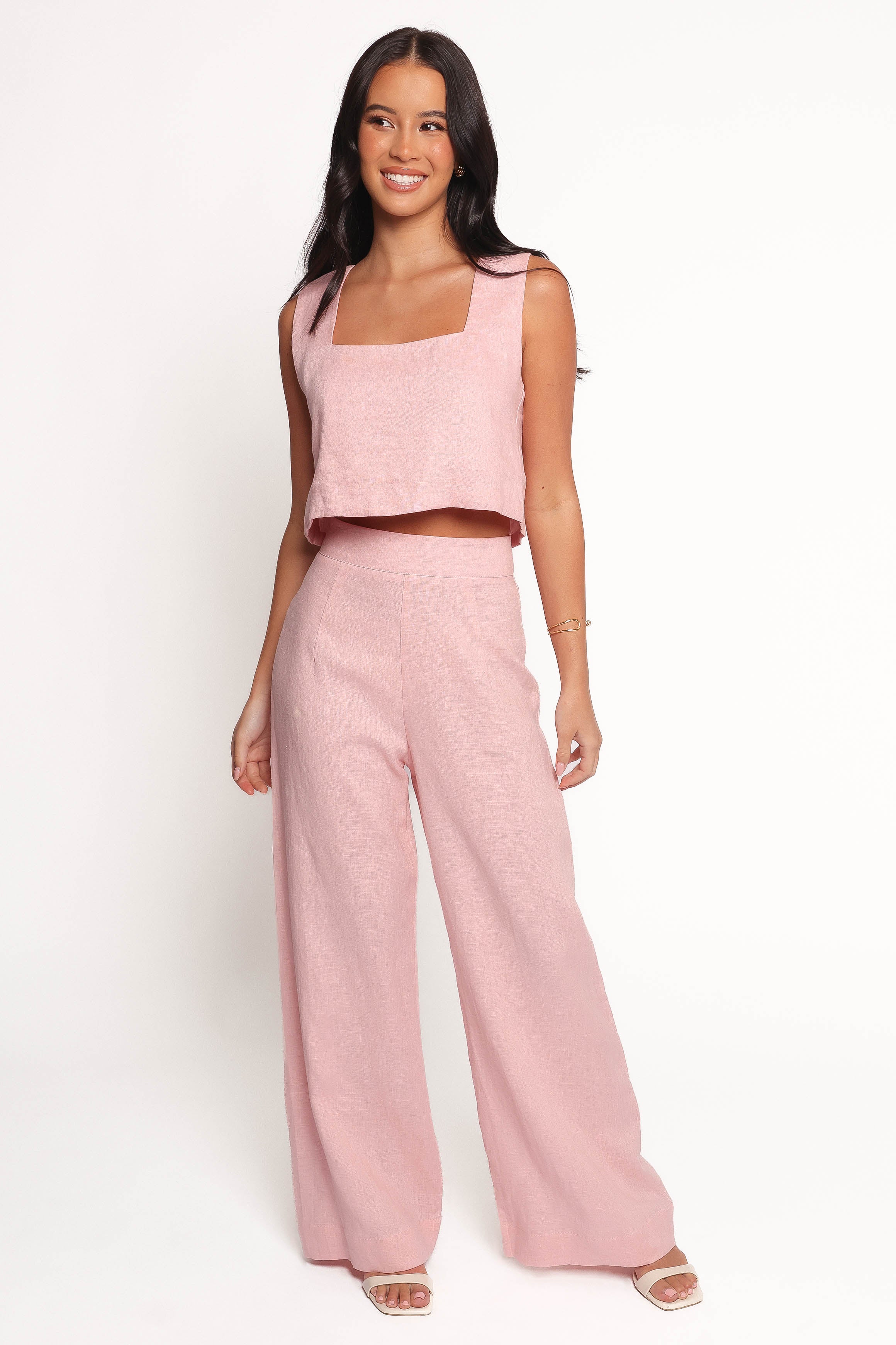 Devlin Pant Blush - Women's High-Waisted Trousers for Office & Casual Wear | Comfortable Stretch Fabric | Perfect for Business, Travel & Everyday Outfits