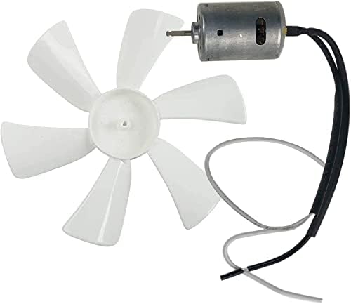 6 Inch RV Fan 12V D-Shaft Replacement - White Camper Fan Blade for Bathroom, Mobile Home & Motorhome | Quiet Cooling Solution for RV Bathrooms, Trailers and Campers