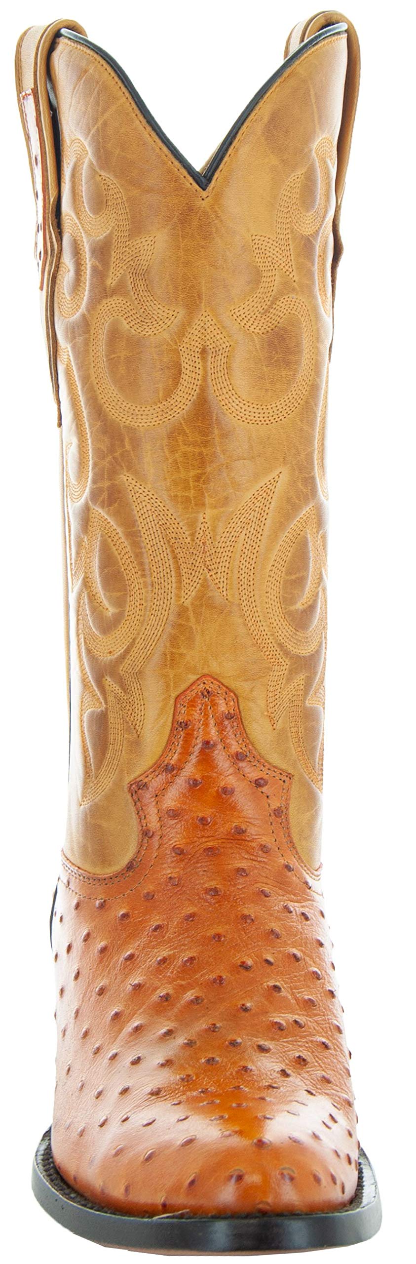 **Men's Exotic Ostrich Print Cowboy Boots H7002 – Western Style Boots for Rodeo, Country Music & Casual Wear**