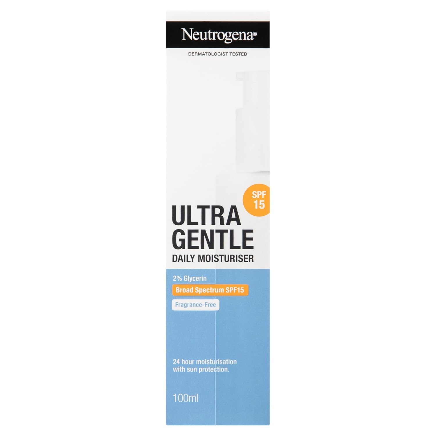Neutrogena Oil-Free Facial Moisturizer with SPF 15 Sunscreen | Fragrance-Free & Non-Greasy | 24-Hour Hydration for Normal to Oily Skin | Dermatologist Recommended | Daily Use for Sun Protection & Lightweight Moisturizing