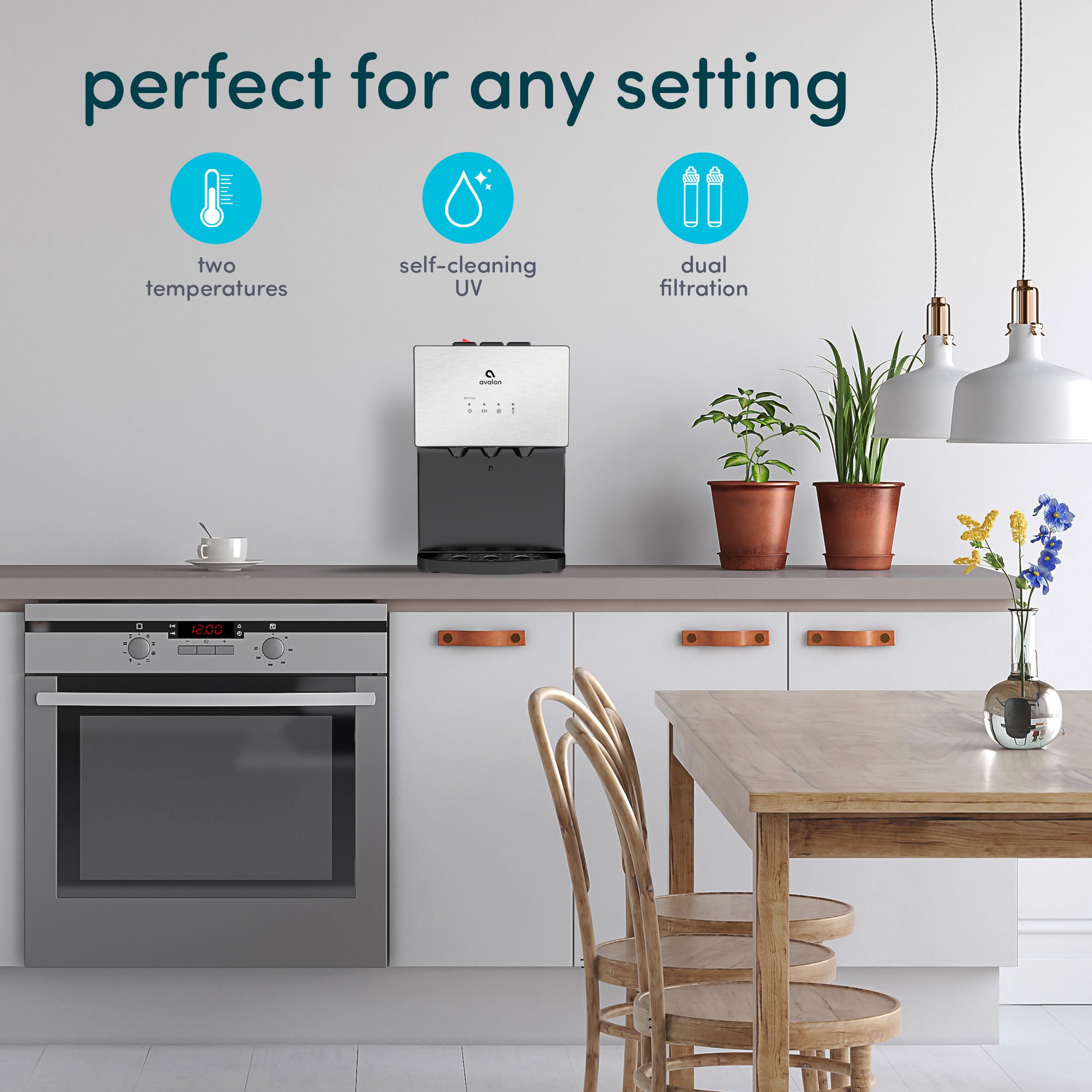 Avalon A12-CTPOU Countertop Bottleless Water Dispenser with Stainless Steel Design - Perfect for Home, Office & Kitchen Hydration