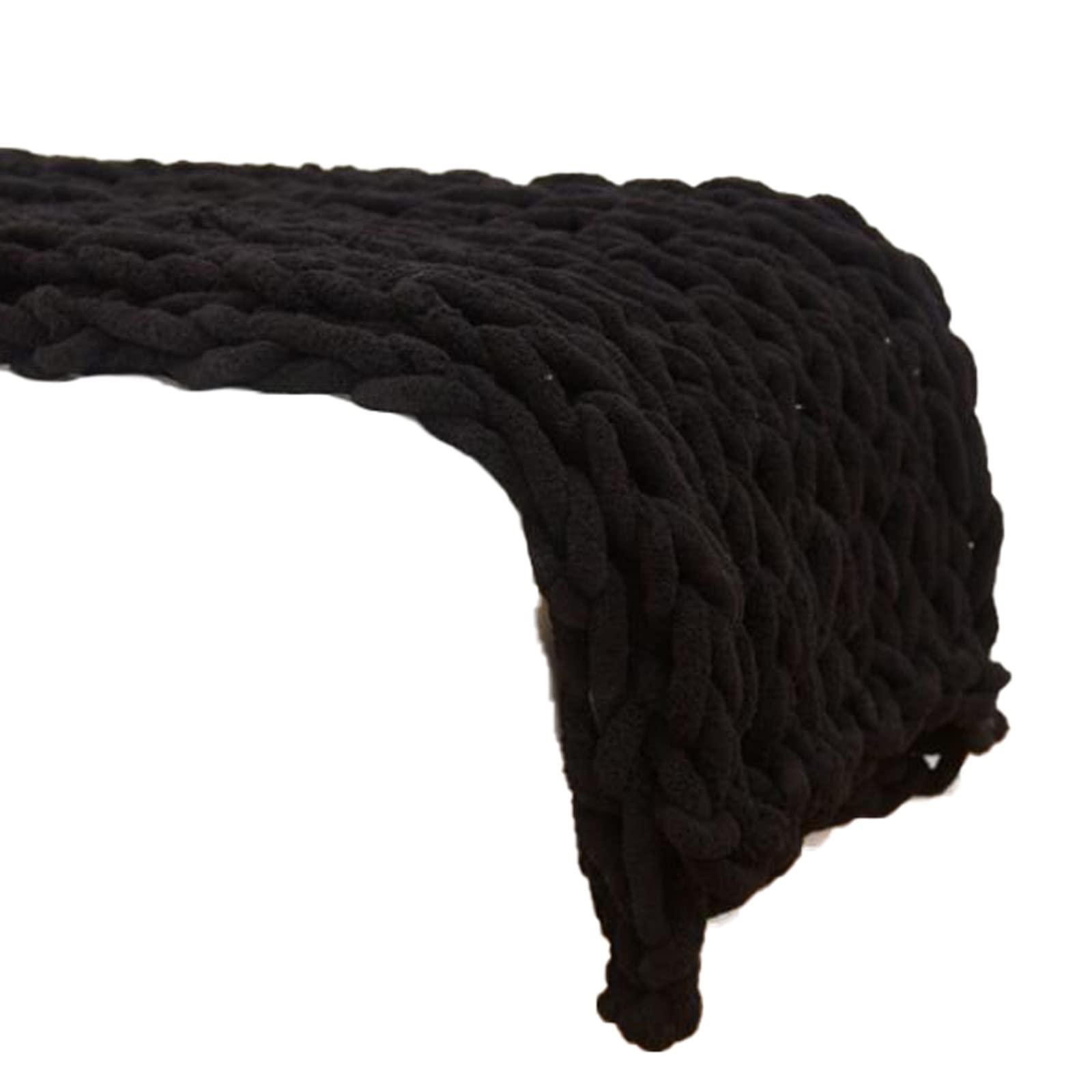 MKWEY Chunky Knit Blanket - Handmade Soft Oversized 59x79in Throw Blanket - Cozy Warm Cable Knit Blanket for Couch, Bed & Sofa - DIY Chunky Knit Blanket Kit - Giant Chenille Blanket for Living Room, Nursery & Winter Use (150x200cm)