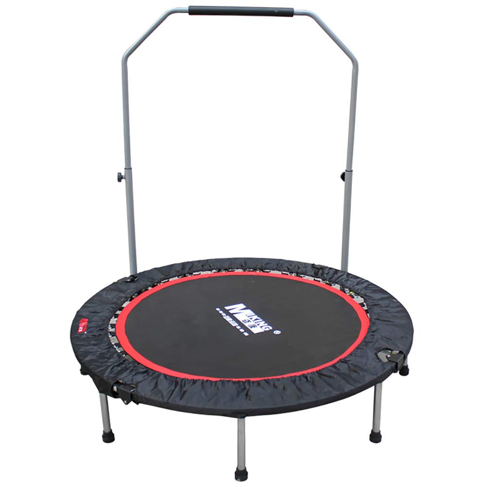 MIAOBC 41inch Foldable Fitness Trampoline with Stability Bar - Indoor Rebounder for Home Workouts, Cardio Exercise & Weight Loss - Black
