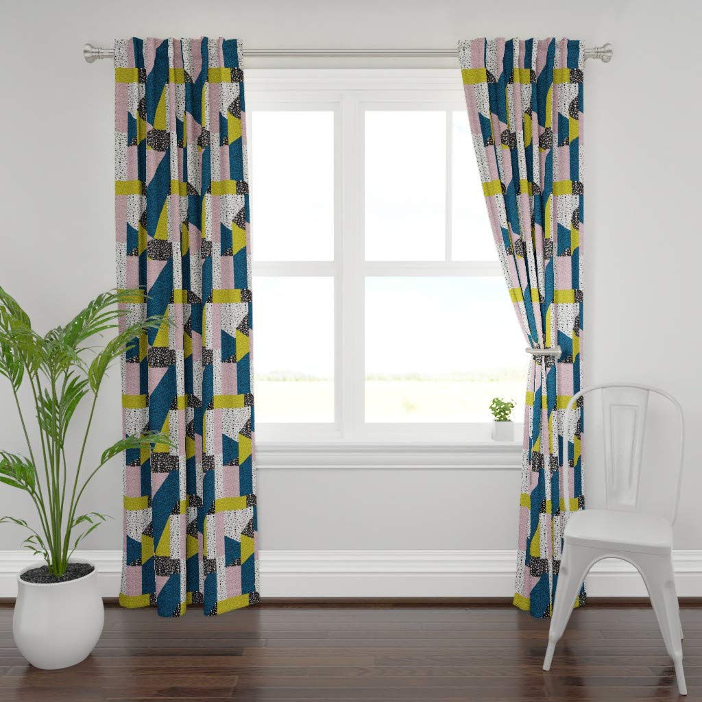 Custom Spoonflower Linen Cotton Canvas Curtain Panel 108