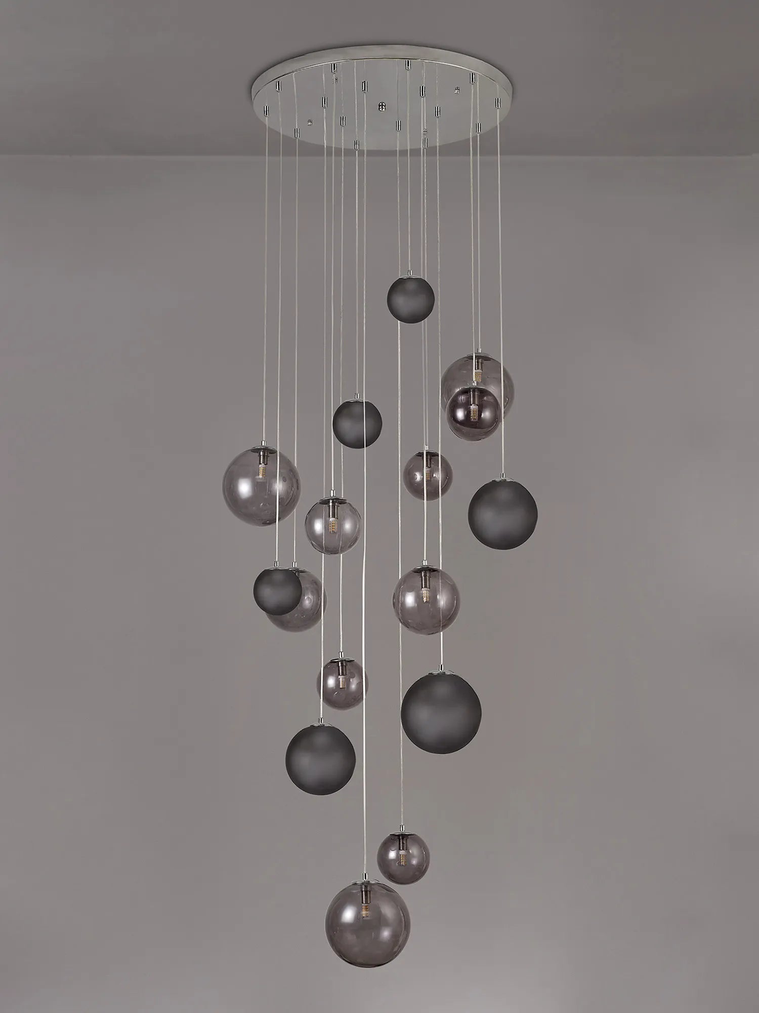 60cm Austin Glass Pendant Light with 16 G9 Bulbs - Modern Hanging Fixture for Kitchen Island, Dining Room, and Living Room Lighting