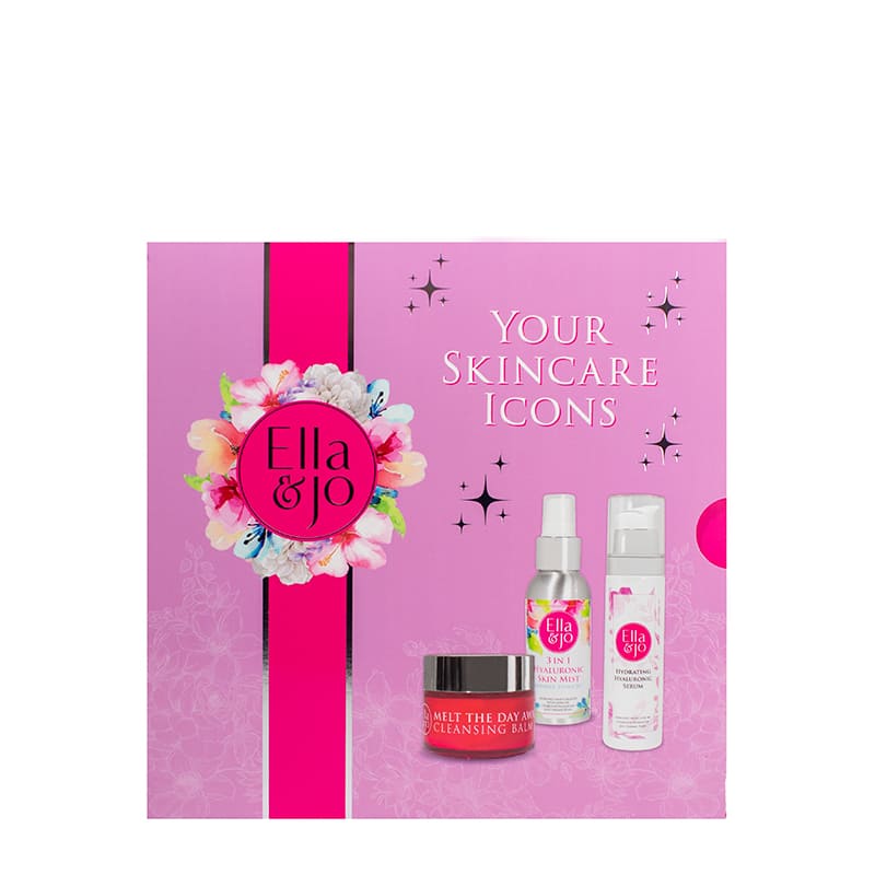 Ella & Jo Skincare Gift Set - Hydrating Facial Care Kit with Cleanser, Toner & Moisturizer - Perfect for Dry Skin, Travel & Gifting