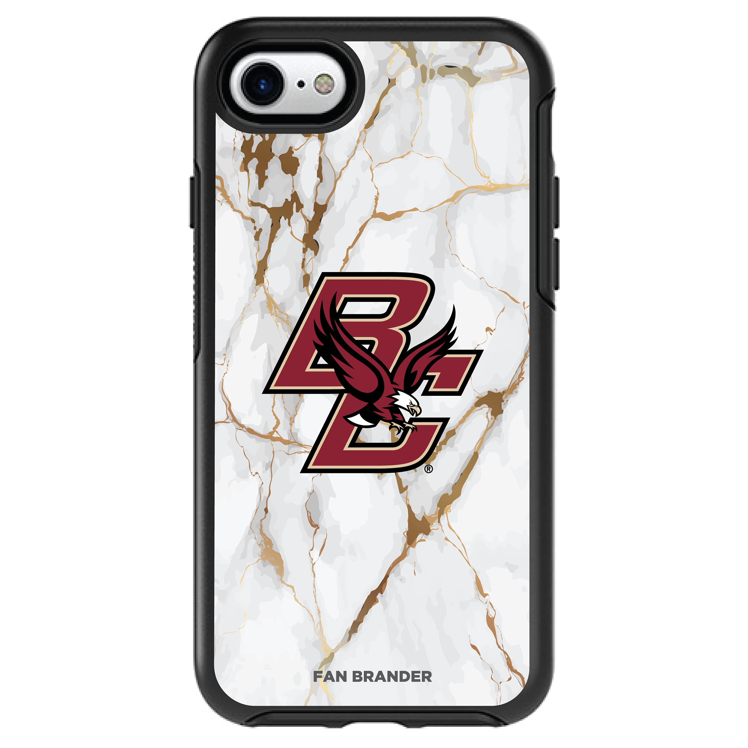 NCAA OtterBox Symmetry Phone Case Compatible with Apple iPhone - White Marble Design | Durable Protection for iPhone | Perfect for Sports Fans & Everyday Use