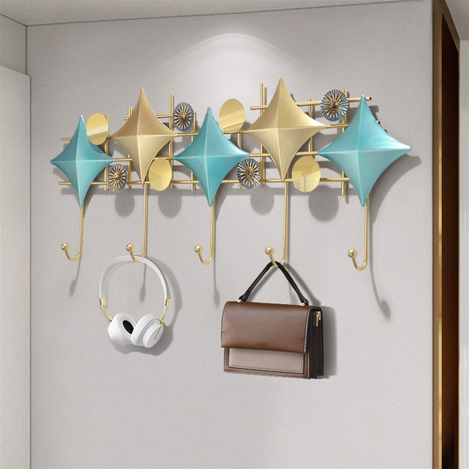 Modern Wall-Mounted Coat Rack with 5 Hooks - Space Saving Entryway Organizer for Hats, Coats & Bags | Perfect for Hallway, Bedroom or Closet Organization