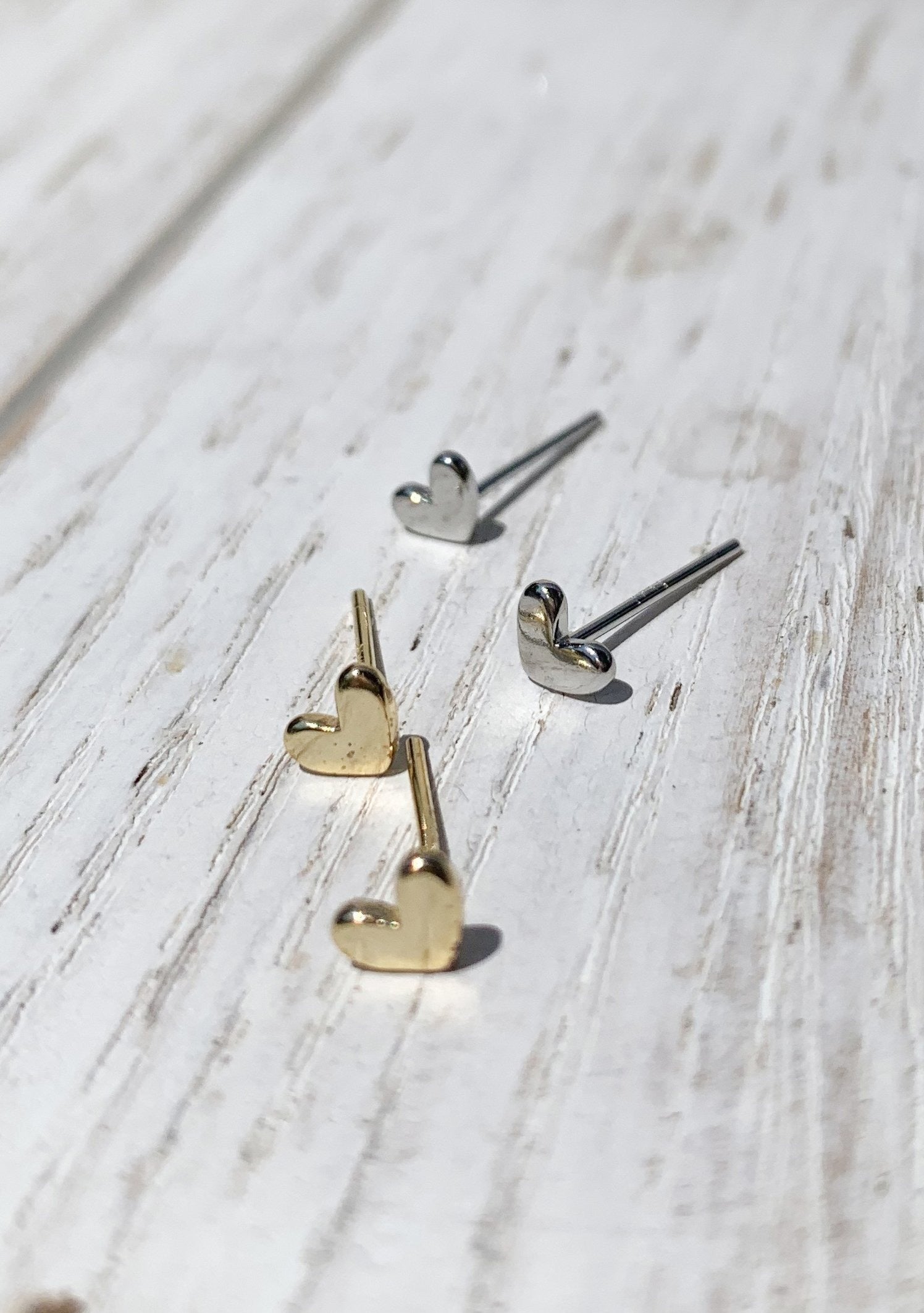 14K Gold Plated Silver Heart Tiny Earrings - Elegant Bridal Party Gifts for Women - Perfect for Weddings, Anniversaries & Special Occasions