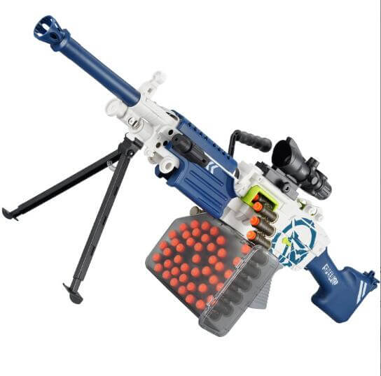 LH SAW M249 Electric Dart Blaster Toy Gun - Blue (US Stock) - Perfect for Outdoor Games, Nerf Battles & Backyard Fun