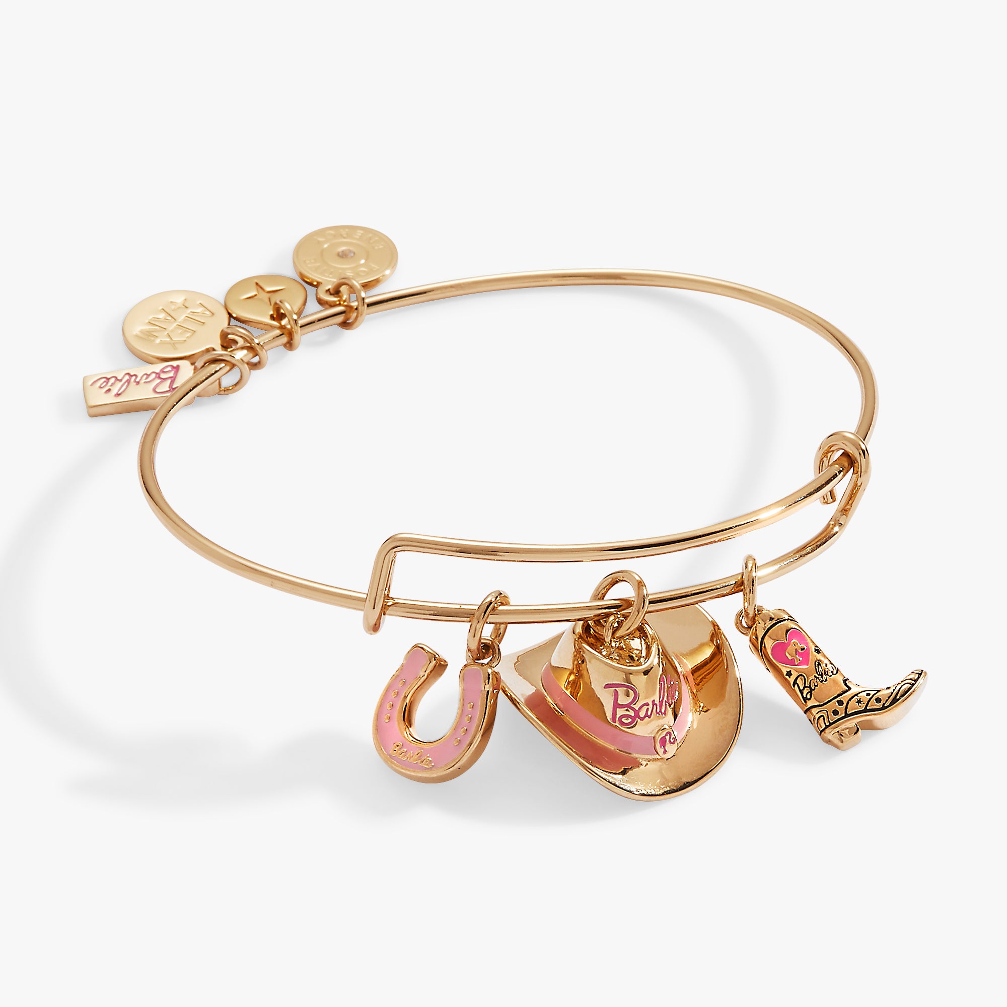 Barbie™ Western Trio Charm Bangle - Fashion Jewelry for Girls, Western-Themed Bracelet with 3 Charms - Perfect for Birthday Gifts, Dress-Up Play & Cowgirl Costume Accessories