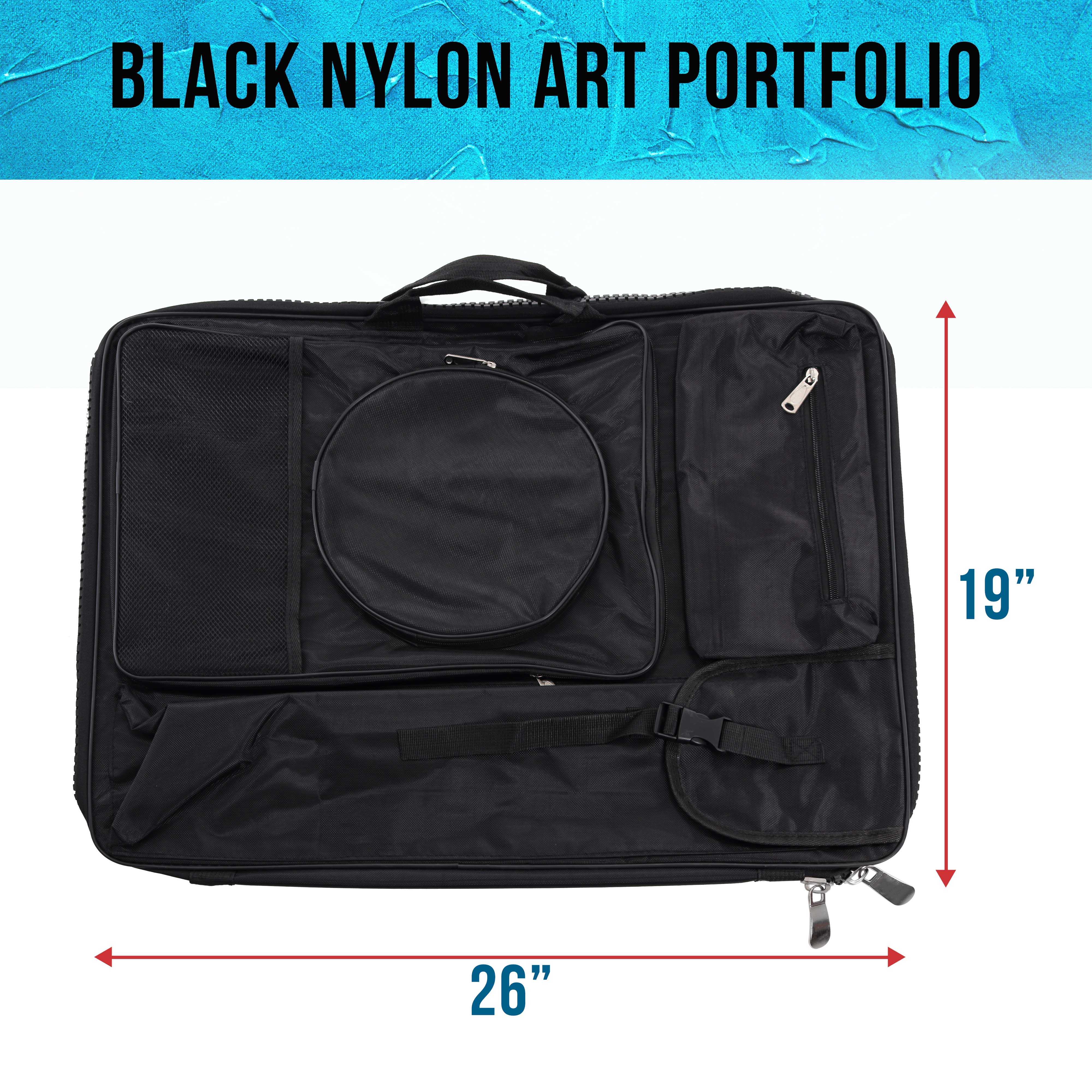 Black Nylon Art Portfolio Carry Backpack Bag - 25.5