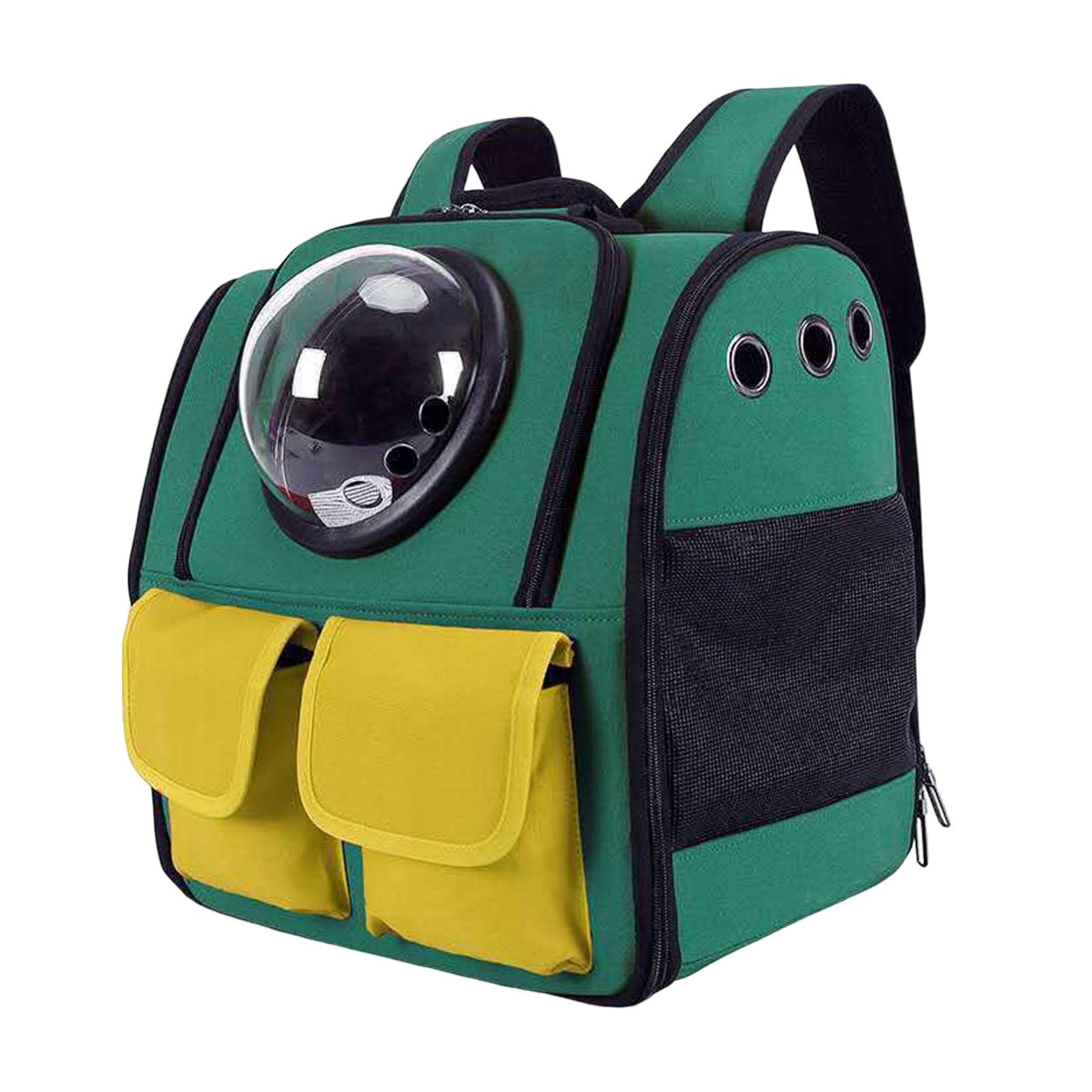 Enakshi Portable Cat Backpack Carrier - Mesh Breathable Pet Carrier for Small Dogs & Puppies - Lightweight Travel Carrier for Hiking, Airplane & Outdoor Adventures (Green)