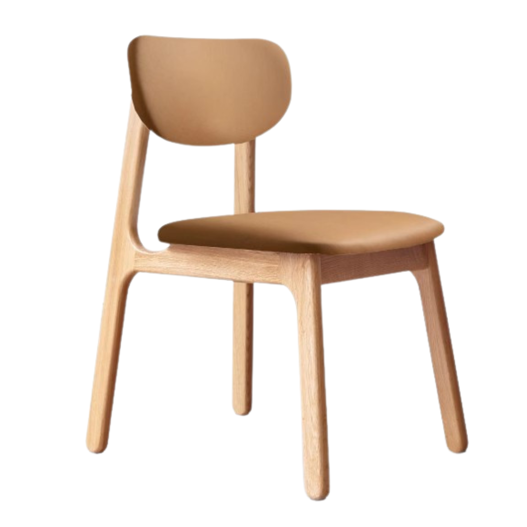 18.1x22x30.7 inch/ 46.3x56.5x78сm/ Natural Wood color/4 pcs Oak organic skin milky tea brown