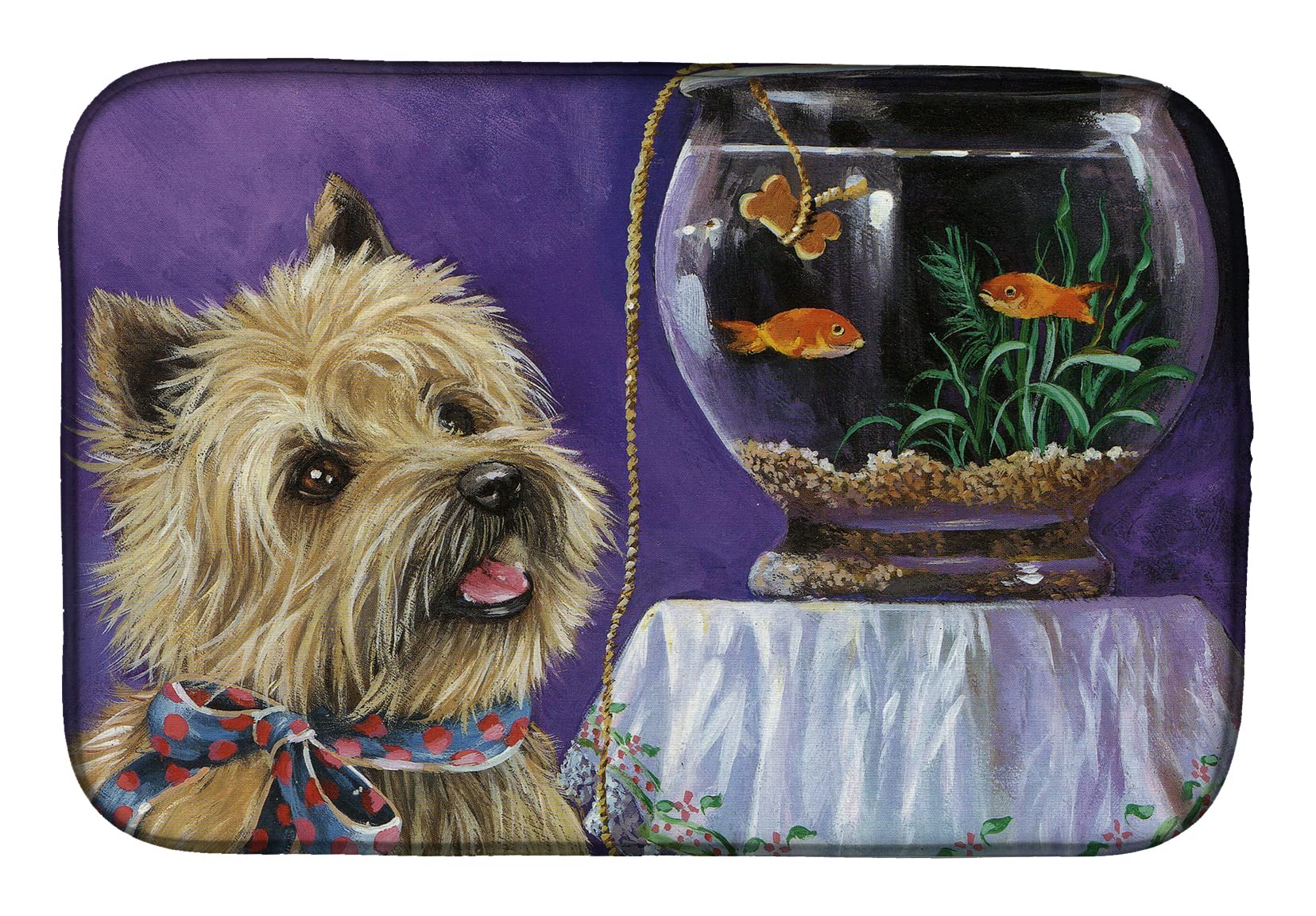 Cairn Terrier Dish Drying Mat - Absorbent Kitchen Counter Pad (14x21