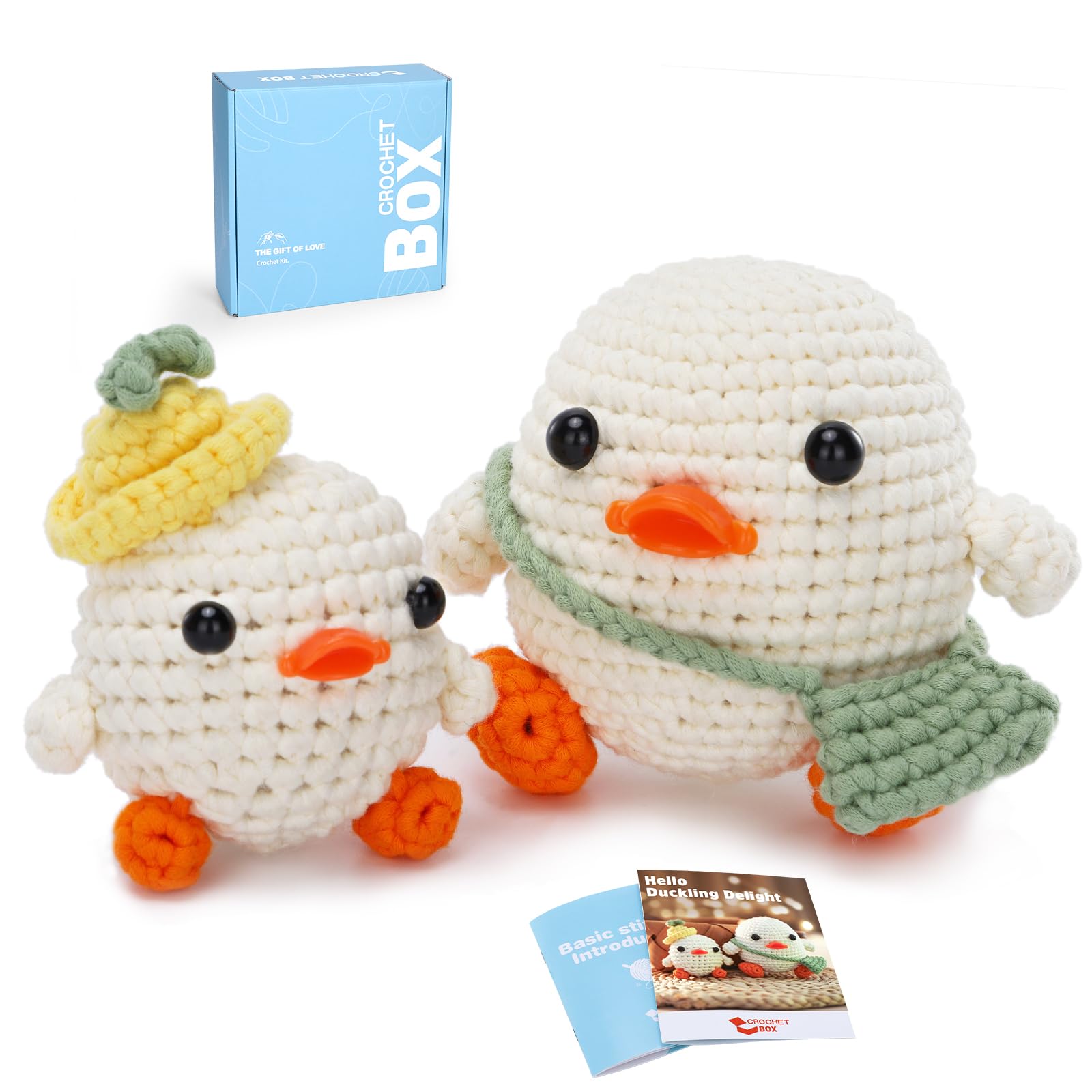 **Beginner Crochet Kit for Adults - DIY Duck Crochet Kit with Easy Yarn, Step-by-Step Video Tutorial & Patterns - Perfect for Thanksgiving, Christmas, Birthday Gifts (Home Decor, DIY Craft, Relaxation Hobby)**