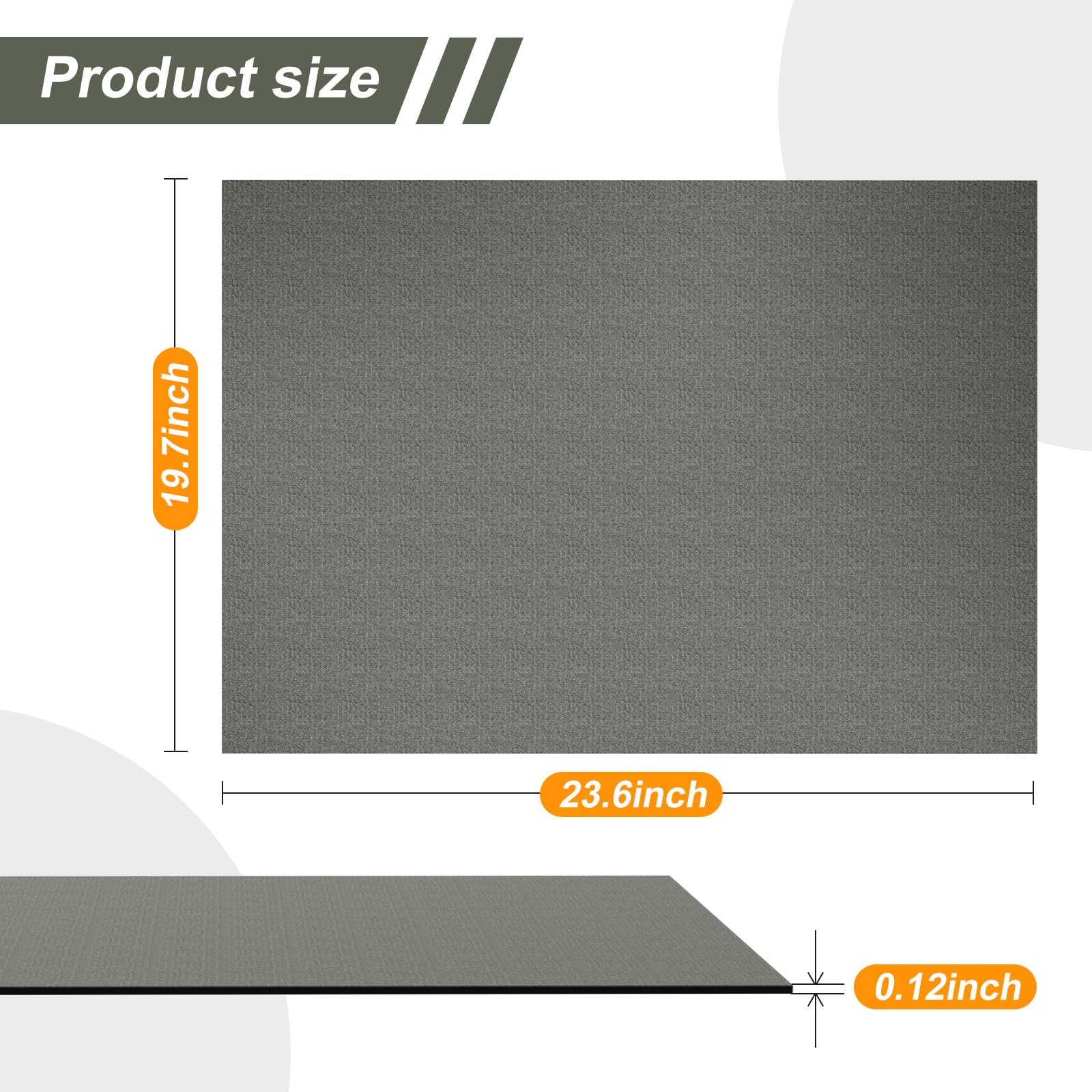 Non-Slip Elliptical Machine Mat - Dark Grey Exercise Mat for Under Desk Elliptical, Stair Stepper & Leg Exerciser | Perfect for Home Gym, Office Workouts & Senior Fitness