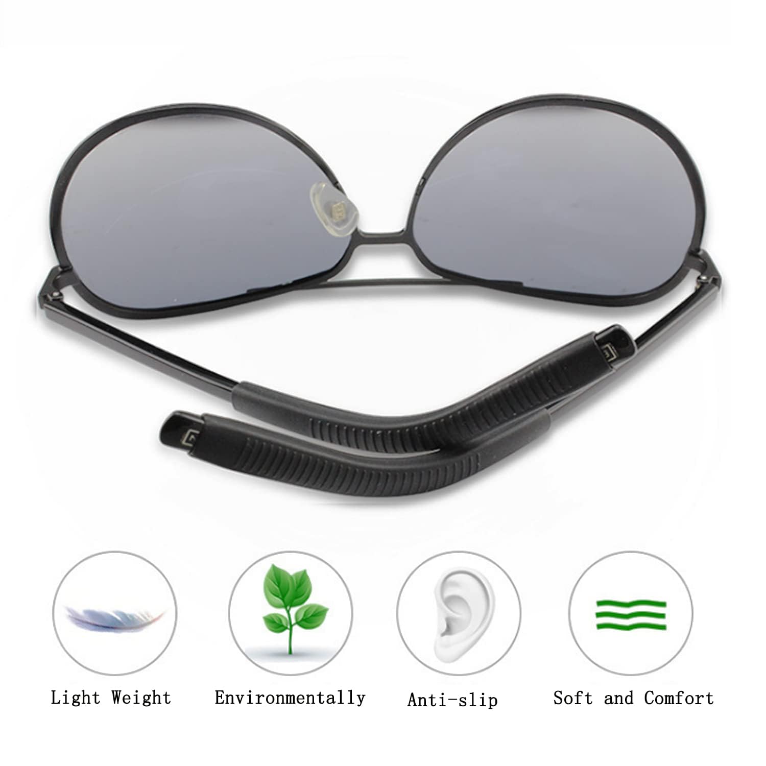 KECHIO Silicone Eyeglass Temple Tips - Anti-Slip Nose Pads for Glasses, Comfortable & Durable Replacement Parts (Perfect for Reading, Working & Daily Wear)