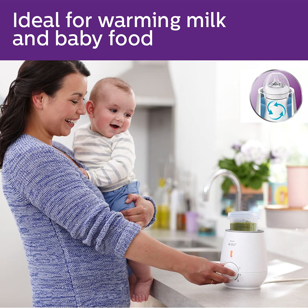 Philips Avent Baby Bottle Warmer - Fast & Safe Bottle Heating for Breastmilk & Formula - Perfect for Night Feedings & Travel