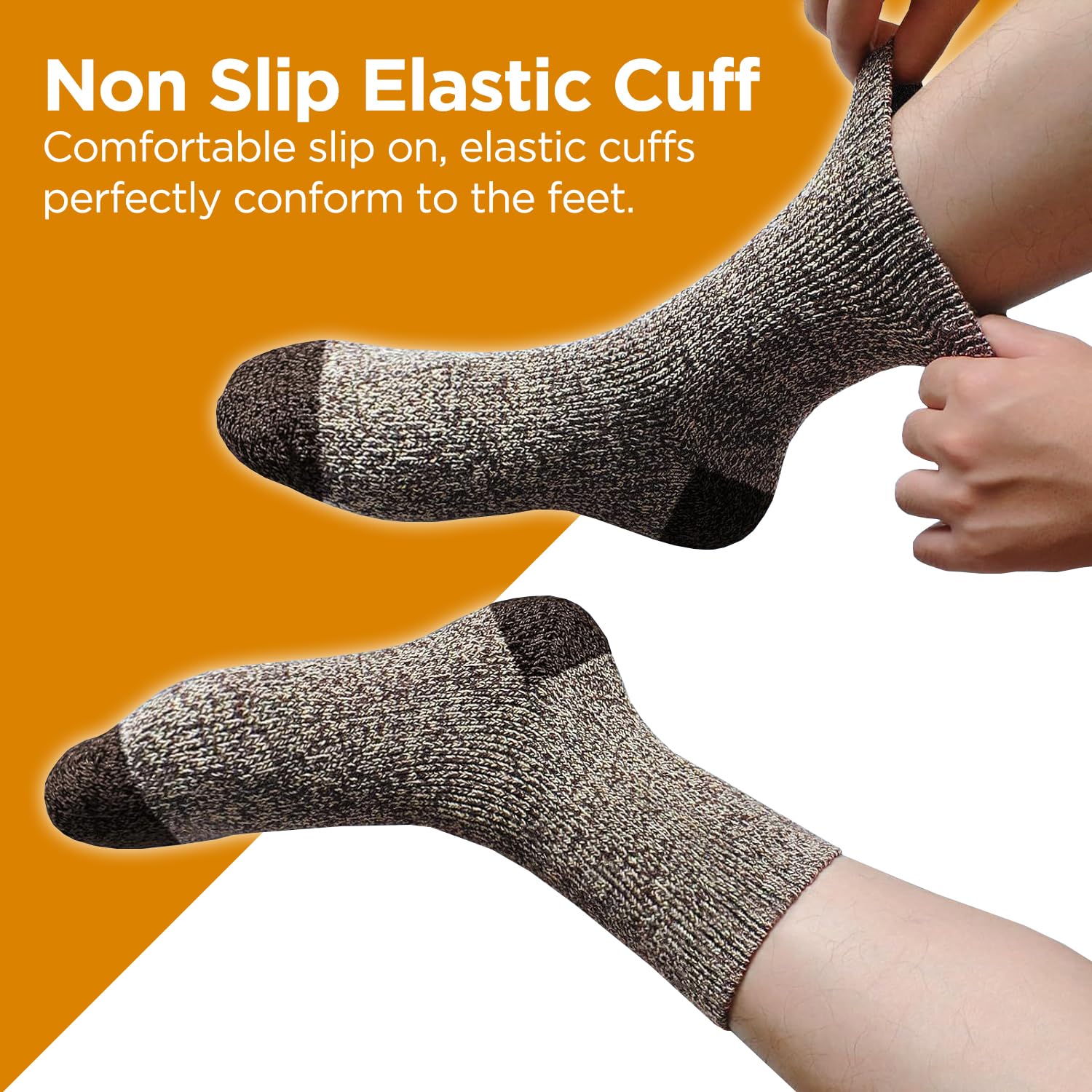 TSSPLUS Men's Thermal Winter Work Boot Socks - Heavy Duty Cotton Crew Socks for Cold Weather, US Size 9-13 - Ideal for Construction, Hiking & Outdoor Activities