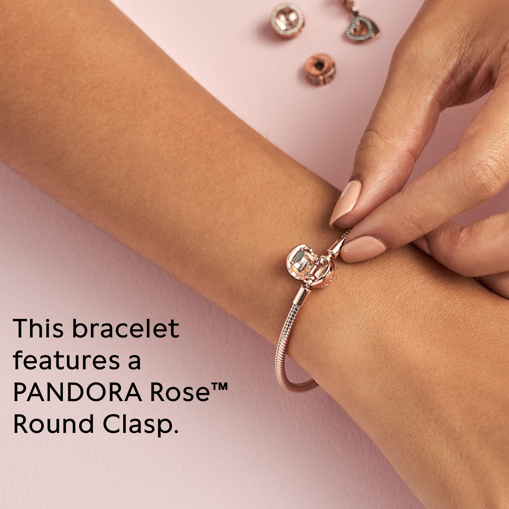PANDORA Moments Snake Chain Bracelet for Women - Compatible with PANDORA Charms - Elegant Gift for Her with Gift Box - Perfect for Birthdays, Anniversaries & Special Occasions