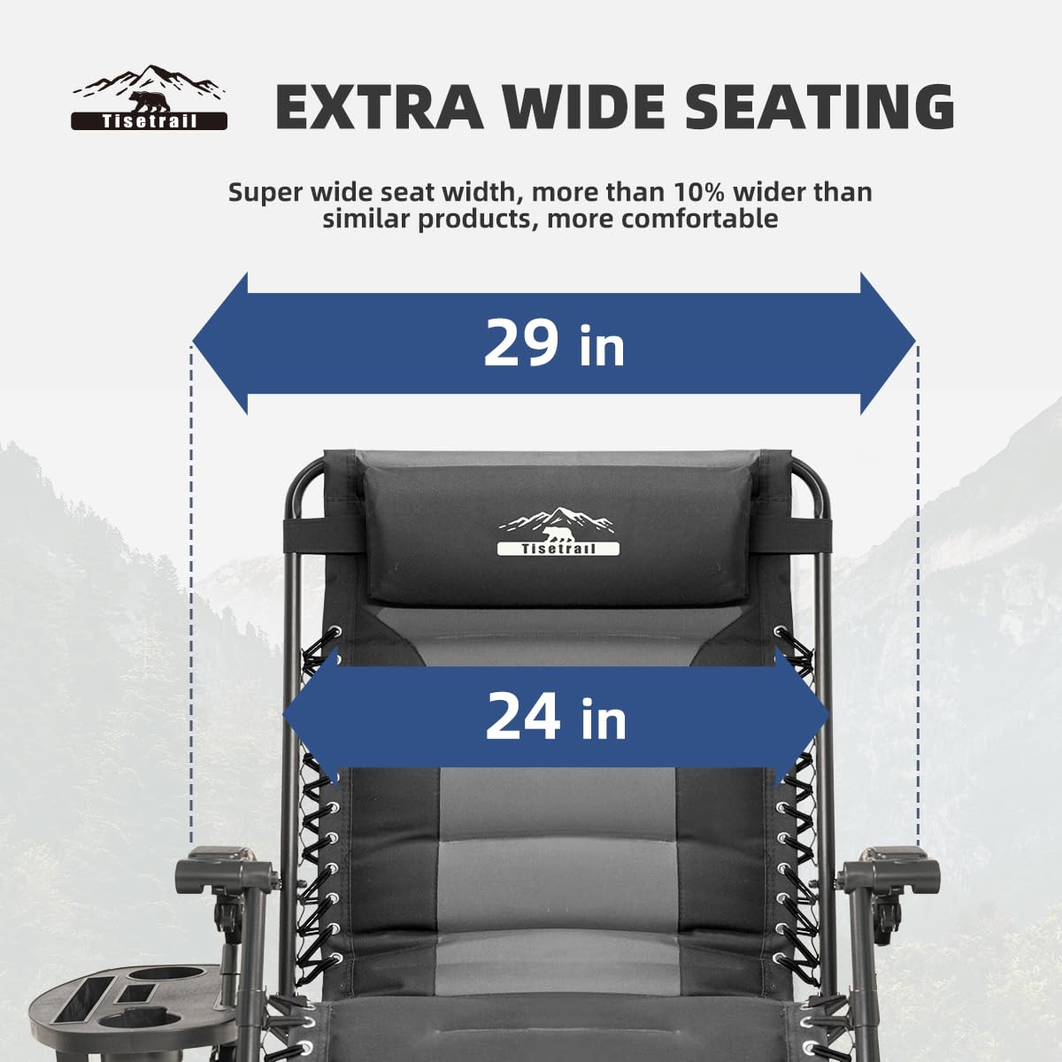 Zero Gravity Chair Oversized Recliner - Padded Folding Lounge Chair with Adjustable Pillow & Cup Holder - XL Anti Gravity Patio Chair for Outdoor, Camping, Backyard, Poolside Relaxation (Beige)