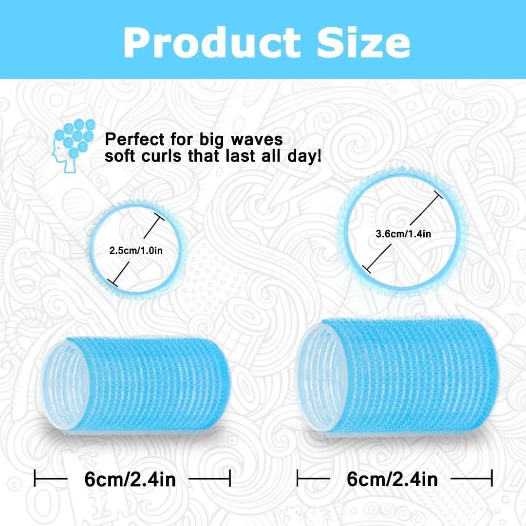 SIYAA Self-Grip Hair Roller Set - 12 Pack Salon Quality Heatless Curlers for Women & Girls | DIY Styling Tools for Beach Waves, Bed Head & Special Occasions