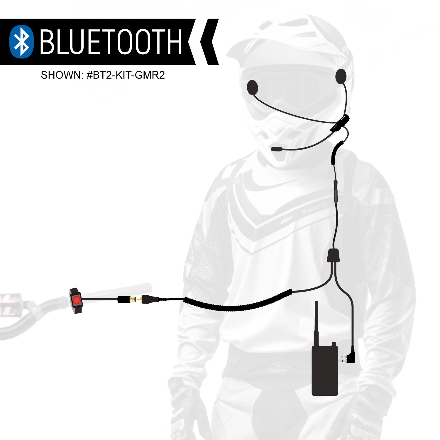CONNECT BT2 Bluetooth Motorcycle Headset Kit with FM Radio - Wireless Intercom for Riders, Hands-Free Calling & Music Streaming on the Go
