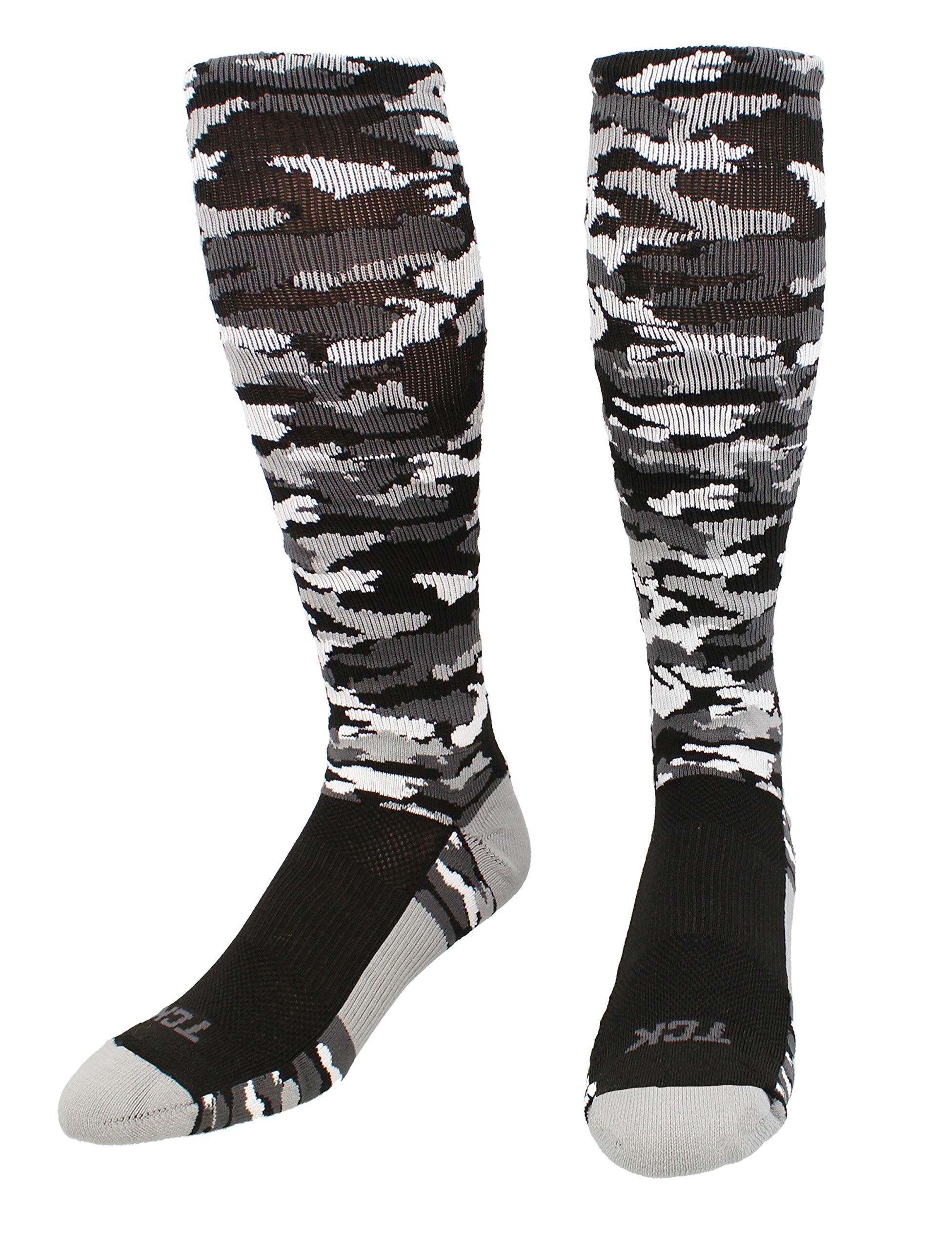 TCK Sports Elite Performance Over The Calf Camo Socks - Moisture Wicking, Cushioned Support for Running, Hiking & Outdoor Activities - Tactical & Military Style Socks for Men & Women