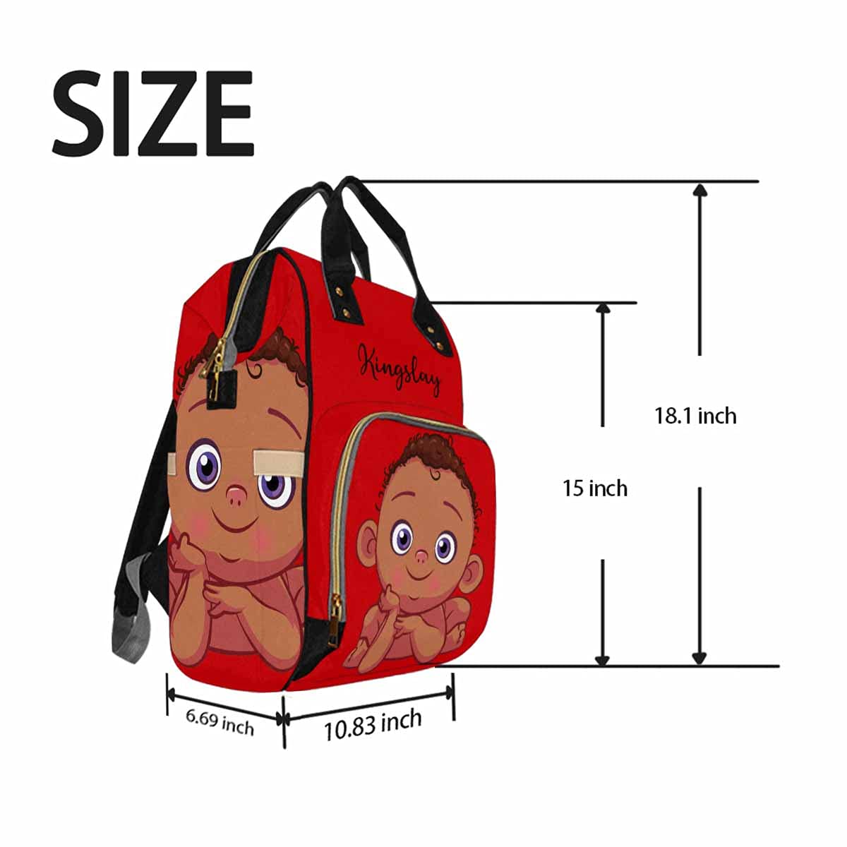 **Personalized Diaper Backpack for Moms - Custom Name African American Baby Boy Nursing Bag, Waterproof Multifunctional Travel Daypack - Perfect Baby Shower Gift & Daily Use for New Moms**    *(Use Case: Ideal for daycare, travel, shopping, and everyday essentials - keeps baby items organized and stylish on the go!)*