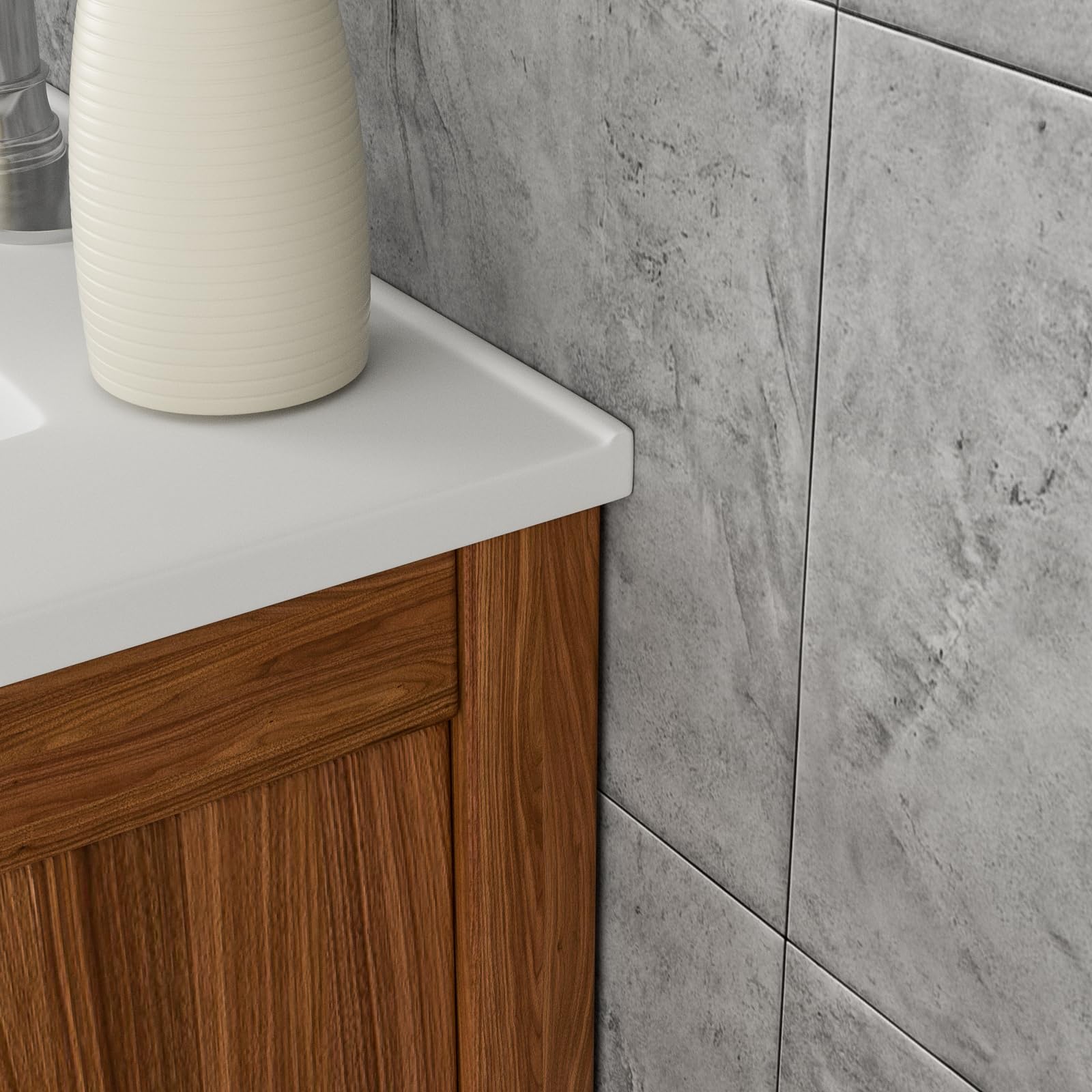 Lordear White Porcelain Ceramic Bathroom Sink - 24 x 18 Inch Drop-In Vanity Top with Single Faucet Hole - Perfect for Modern Bathroom Renovations and Small Space Vanities