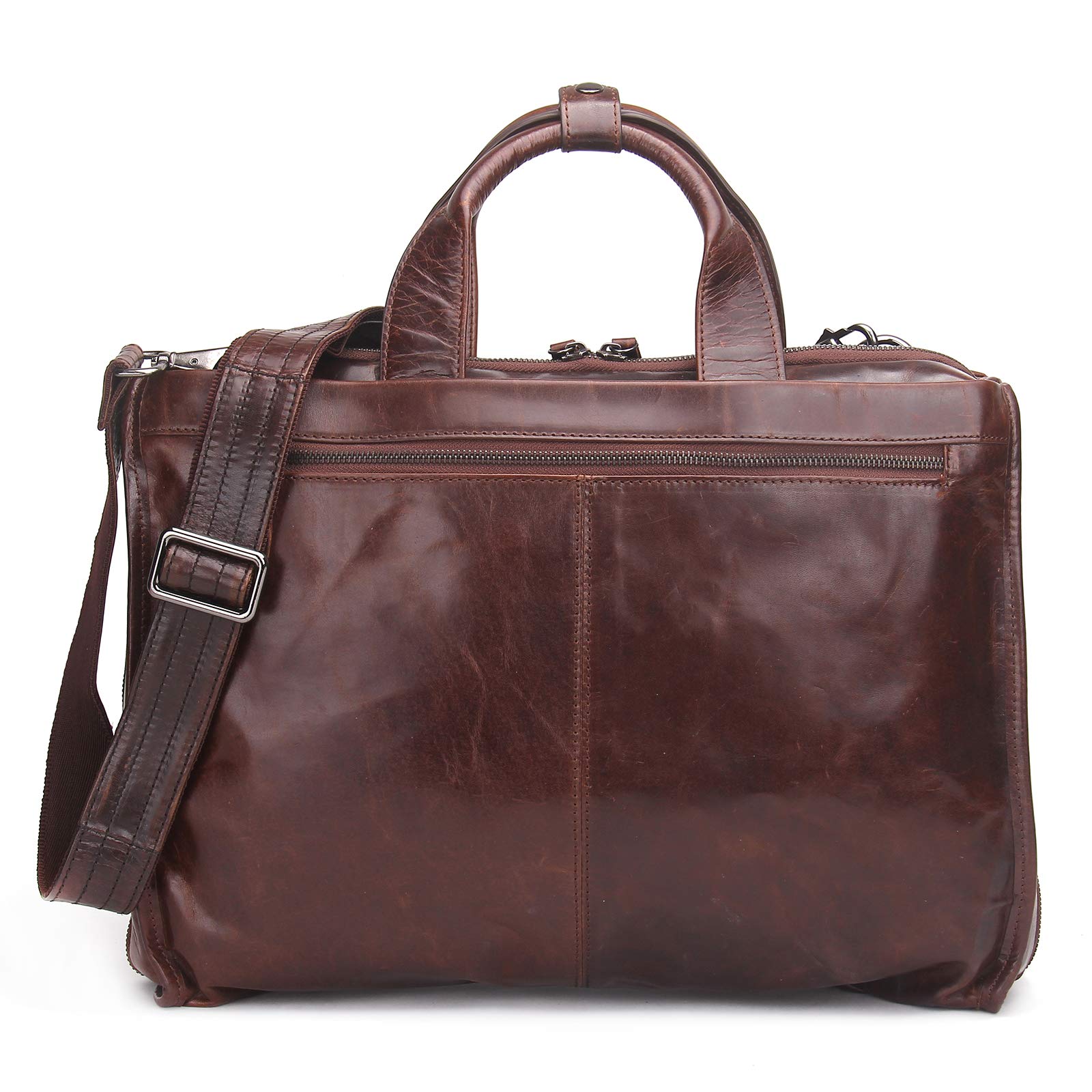 Premium Genuine Leather Briefcase for Men - Waterproof Laptop Bag with Retro Design - Business Travel Messenger Bag for Work & Office - Large Computer Bag for Professionals & Executives (Perfect for Business Trips, Meetings & Daily Commute)