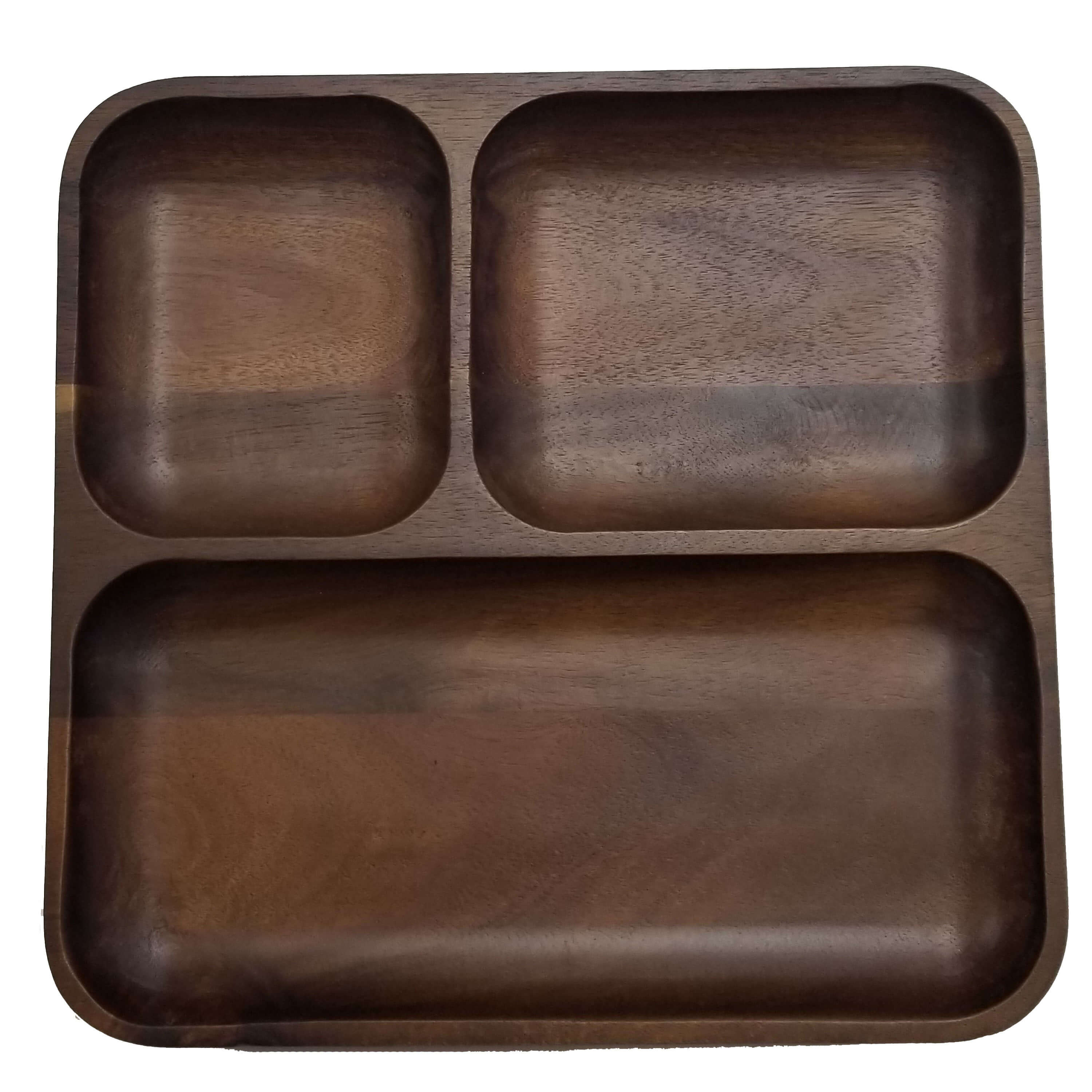 BergHOFF Acacia Wood 2-Piece Divided Serving Tray and Cutting Board Set - Perfect for Charcuterie, Cheese Platters & Kitchen Prep