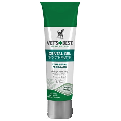 Vet's Best Dental Care Tooth Gel for Dogs & Cats – Effective Plaque & Tartar Control – Fresh Breath Oral Hygiene Solution for Pets at Home
