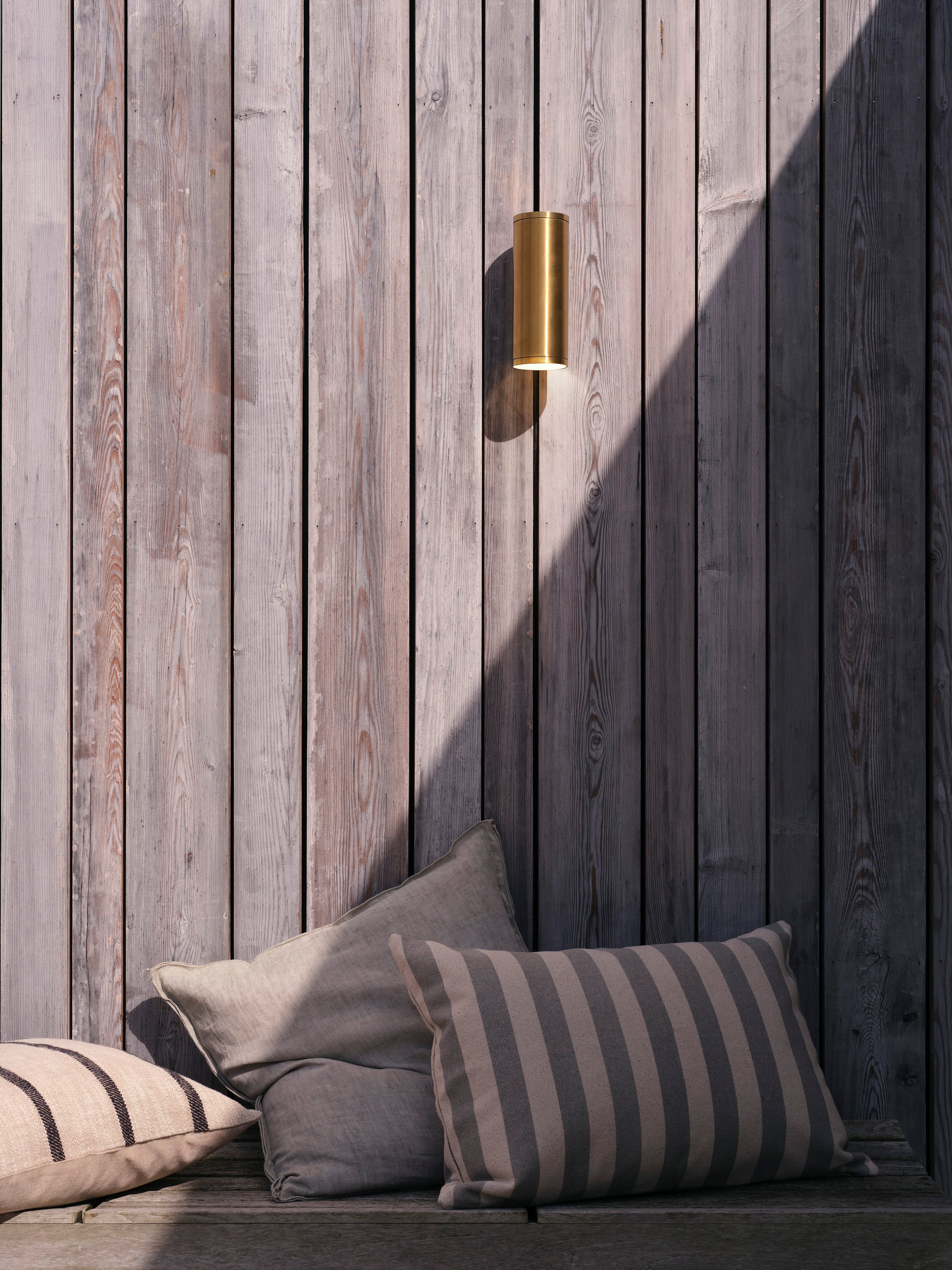 Ava 1/2Lt Coastal Wall Light - Brushed Stainless Steel/PVD Brushed Brass GU10 IP44 - Perfect for Beach House, Patio & Outdoor Lighting