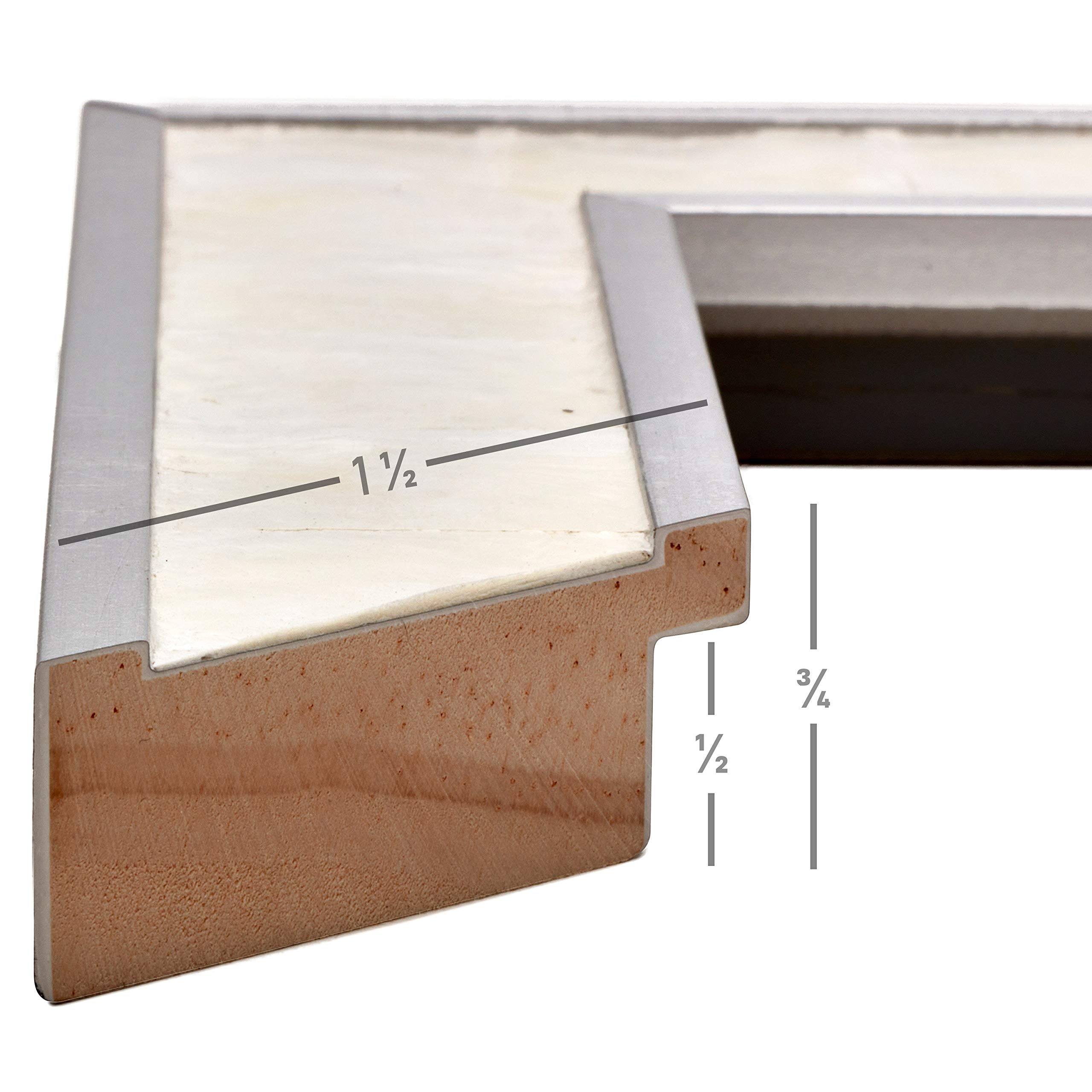 Opulent Silver Mother of Pearl Picture Frame 24x24 Inch - Perfect for Wall Art & Home Decor