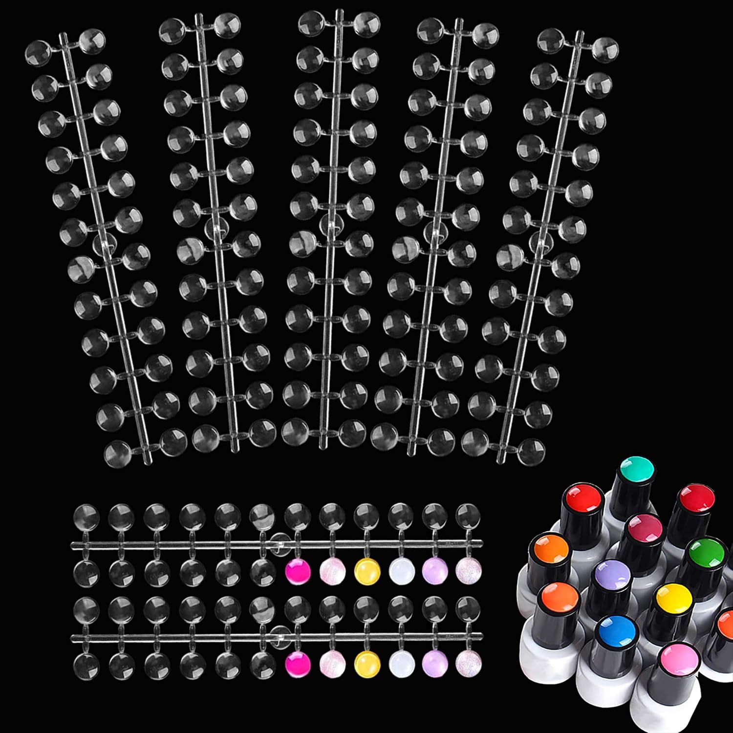 360pcs Nail Polish Swatch Dots - Round False Nail Display Tips with Adhesive Sticker | Nail Color Display Chart for Training & Practicing | Perfect for Salon, DIY Manicures & Nail Art Design