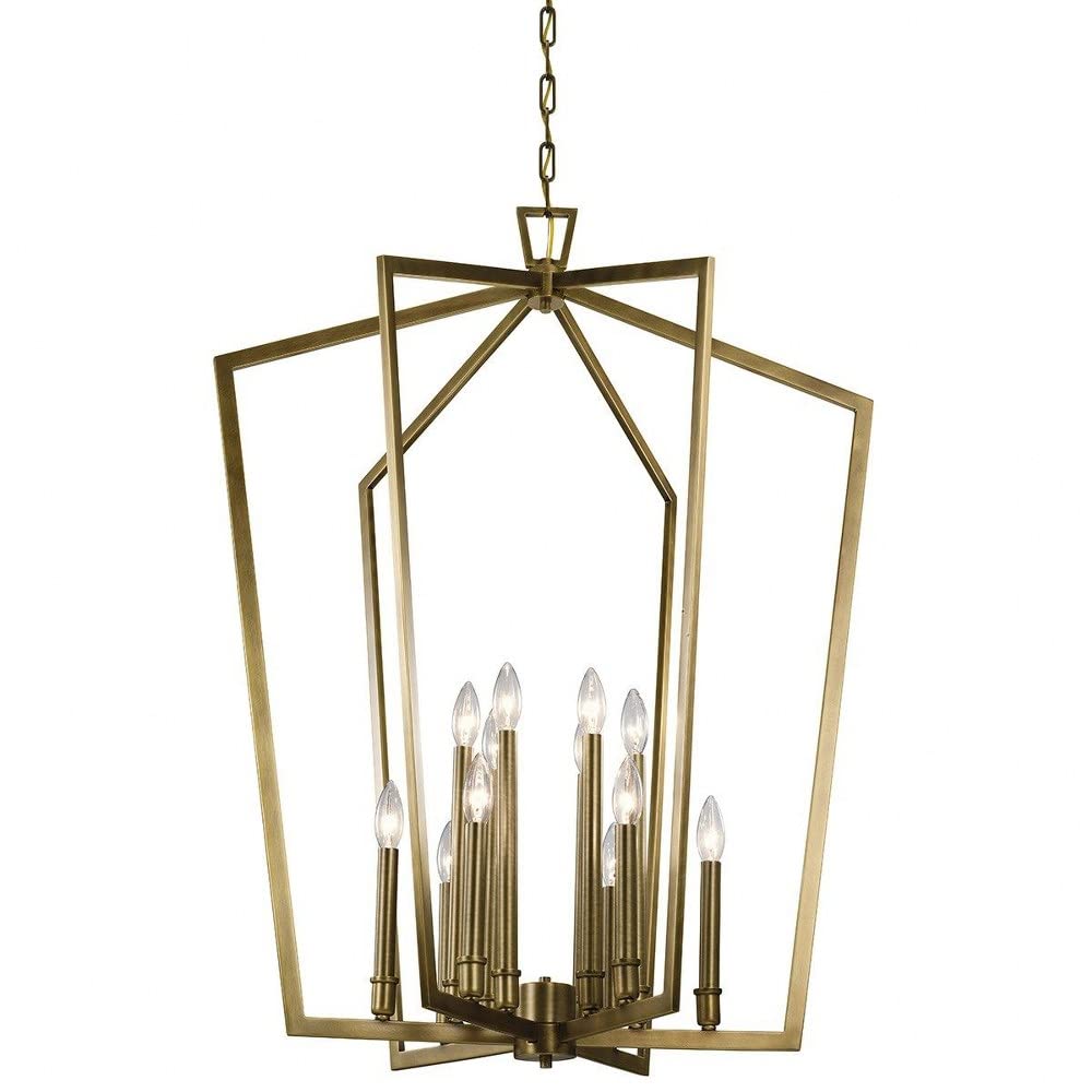 12-Light Farmhouse Caged Foyer Chandelier - Black Metal Rustic Ceiling Light Fixture for Entryway, Dining Room & Kitchen Decor