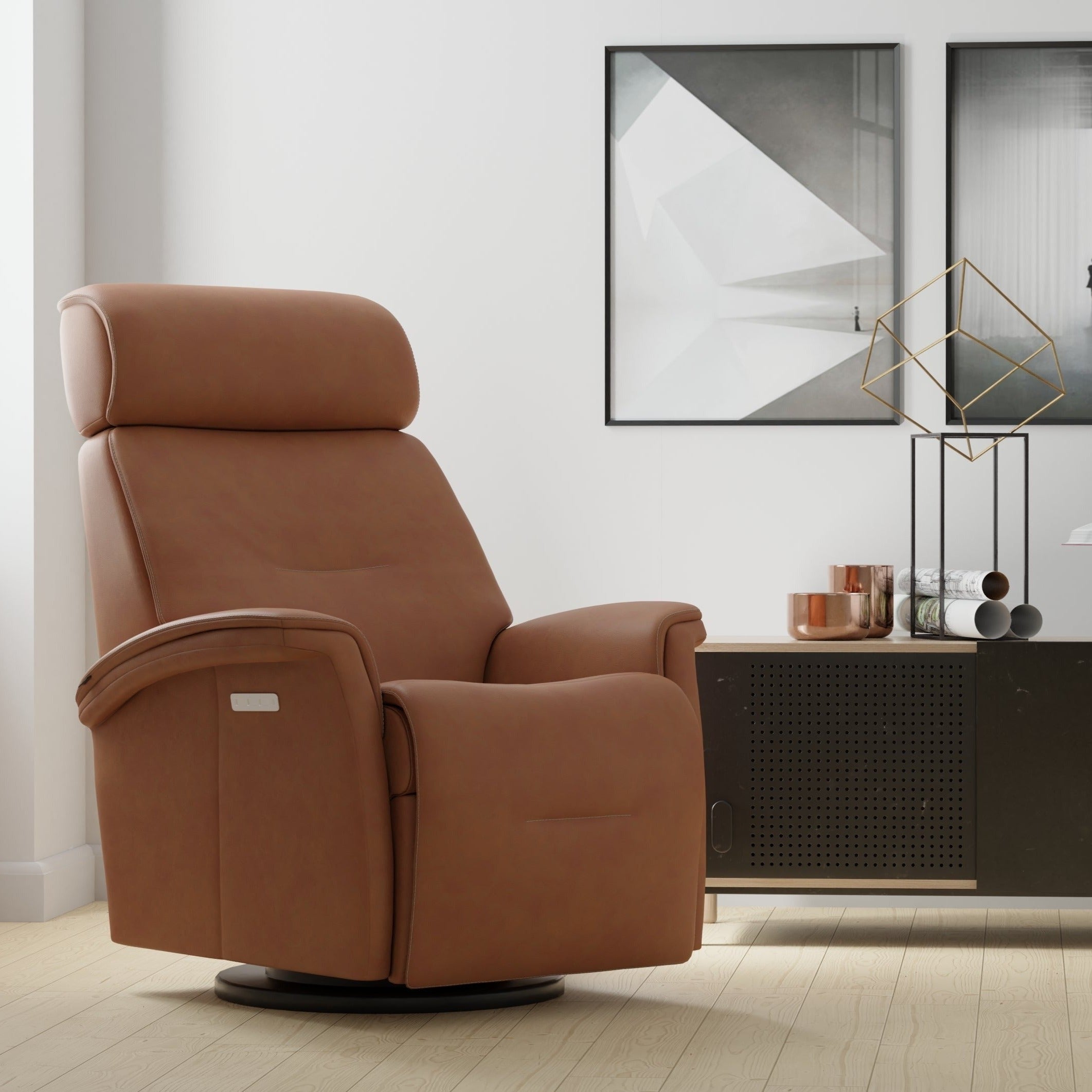 Premium Fjords Rome Recliner Chair - Modern Comfort for Living Room, Home Theater & Office - Soft Leather Reclining Sofa with Footrest - Perfect for Relaxing, Watching TV & Napping