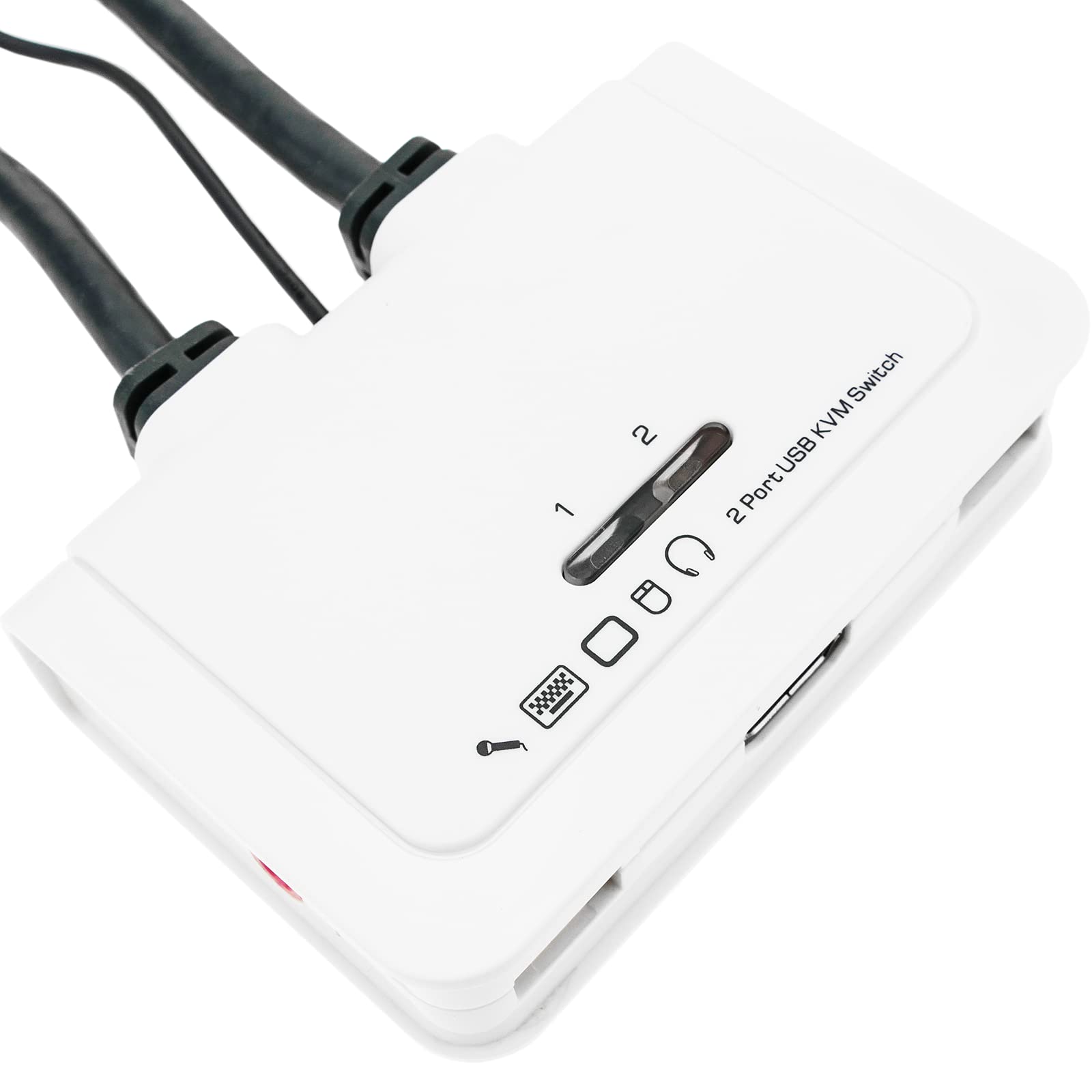 Cablematic KVM Switch HDMI Audio USB 2.0 - 1KVM to 2CPU Dual Monitor Control for Home & Office Workstations - Perfect for IT Professionals, Gamers, and Multi-Computer Users