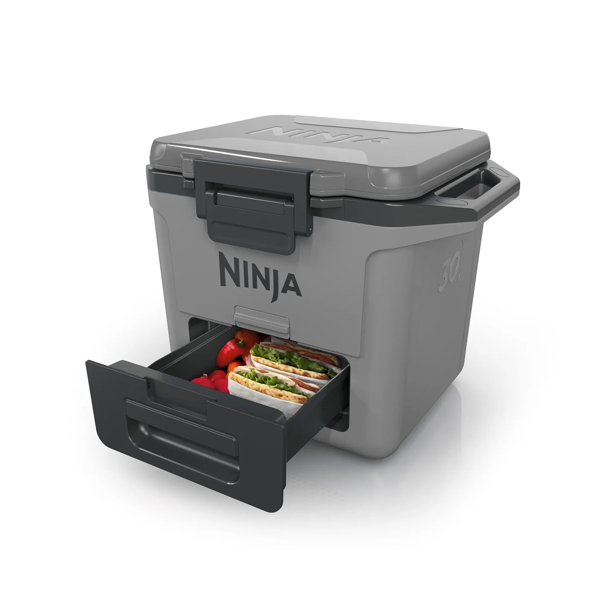 Ninja FrostVault 28L Hard Cooler with Dry Zone - Premium Insulated Cooler for Camping, Beach, Picnics & Outdoor Adventures - Leakproof Food Storage with Separate Dry Compartment