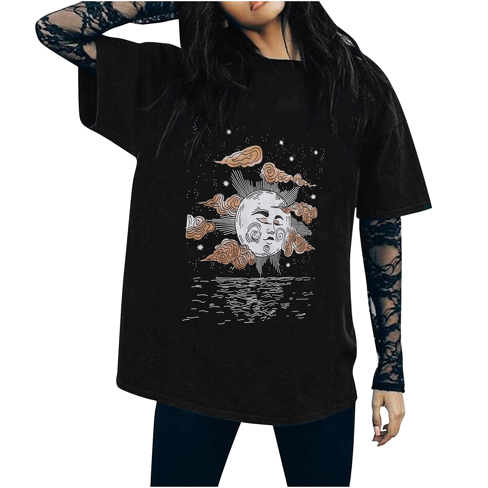 Women's Dressy Solid Color Blouses & Tops - Personalized Printing Casual Shirt (Black, Large) | Perfect for Office Wear, Date Nights & Special Occasions