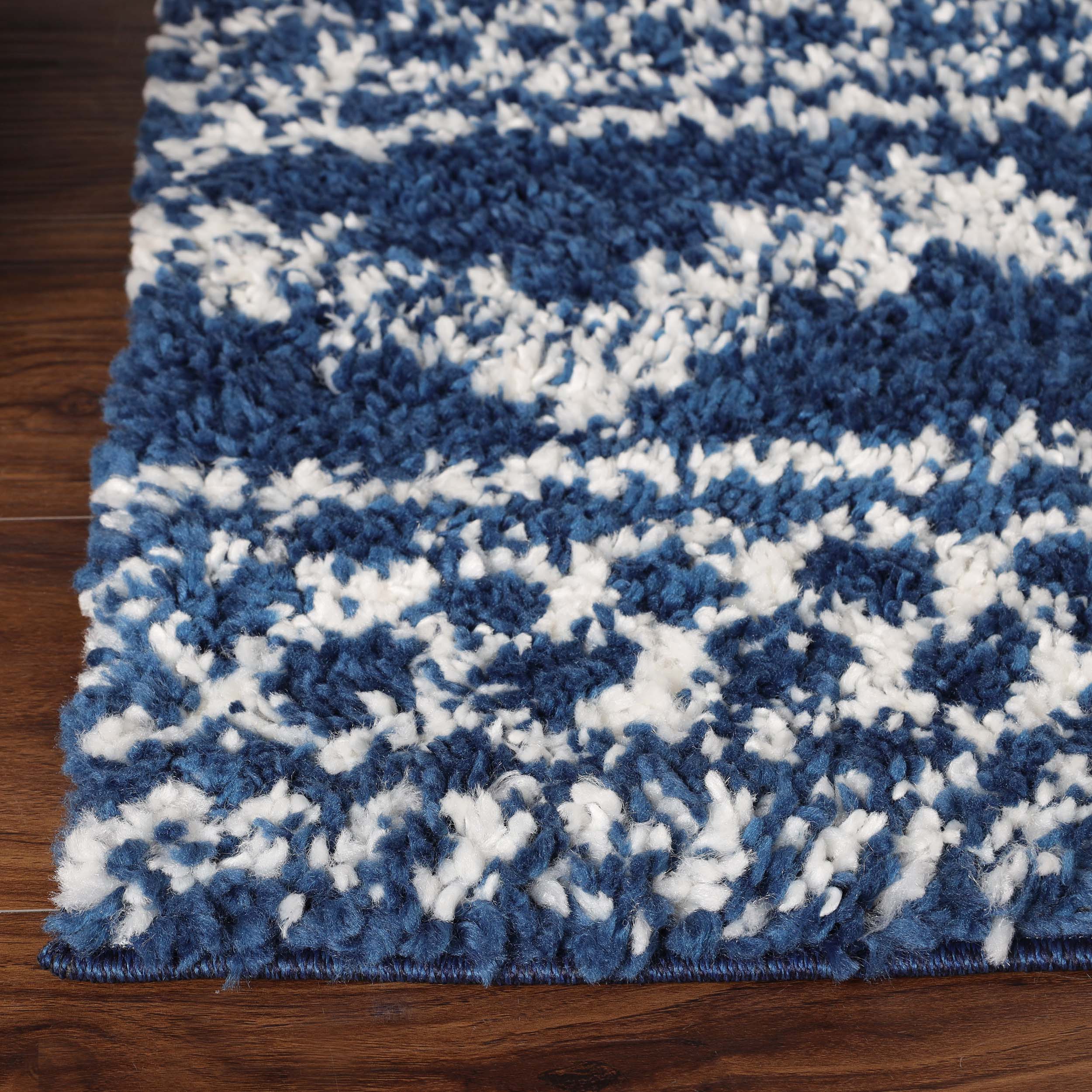 Rhea Geometric Bohemian Plush Shag Area Rug - Soft Non-Slip Indoor Floor Carpet for Living Room, Bedroom & Nursery | Modern Home Decor