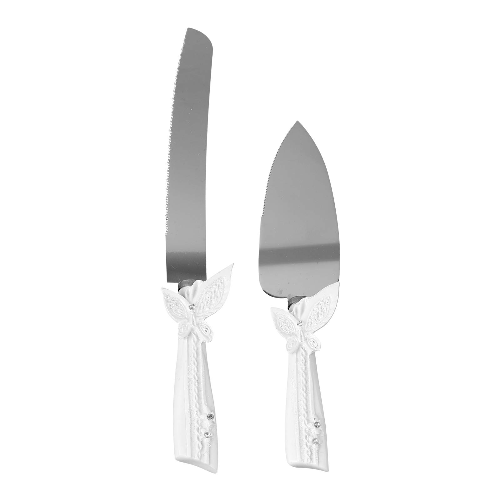 KESYOO 2-Piece Stainless Steel Wedding Cake Server Set - Cake Cutter, Dessert Spatula & Pizza Shovel for Wedding Parties, Birthday Cakes & Special Events